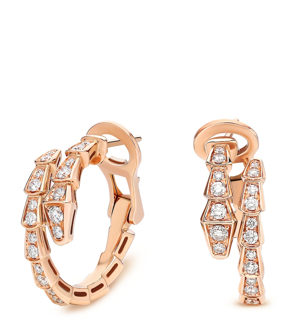 Rose Gold and Diamond Serpenti Viper Earrings PINK GOLD Image 1