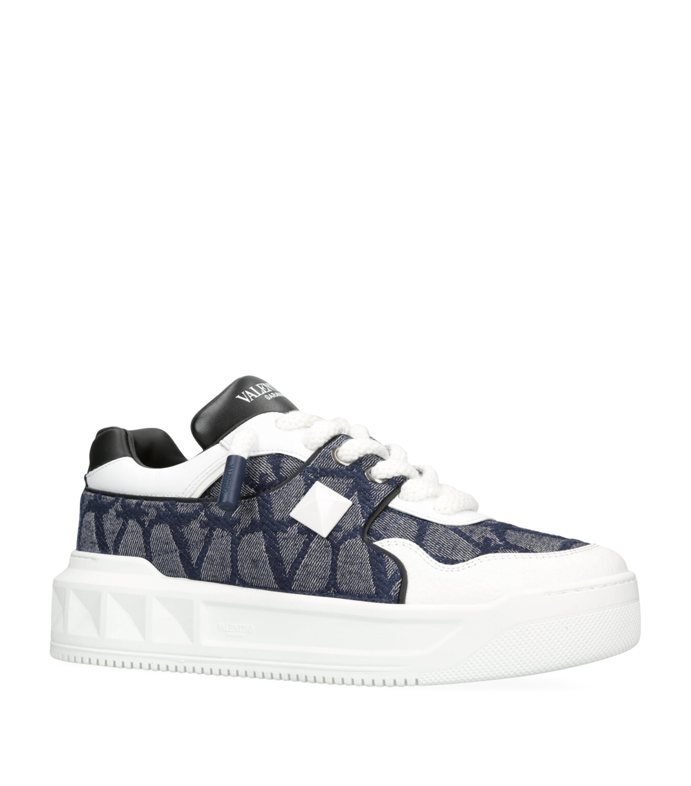 Valentino Garavani Toile Iconographe One Stud XL Sneakers Blue Other Image 3