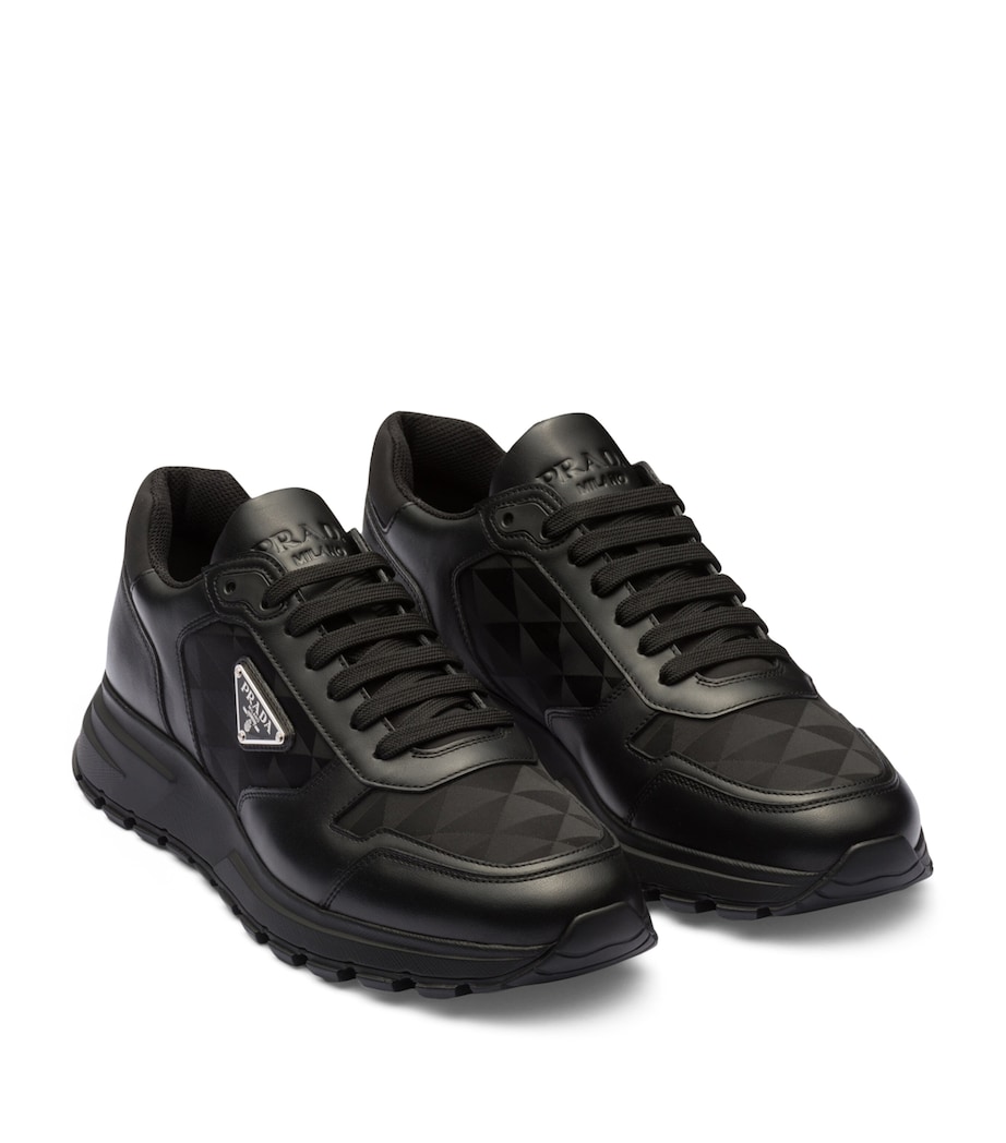 Leather and Re-Nylon Sneakers F0002 Image 2