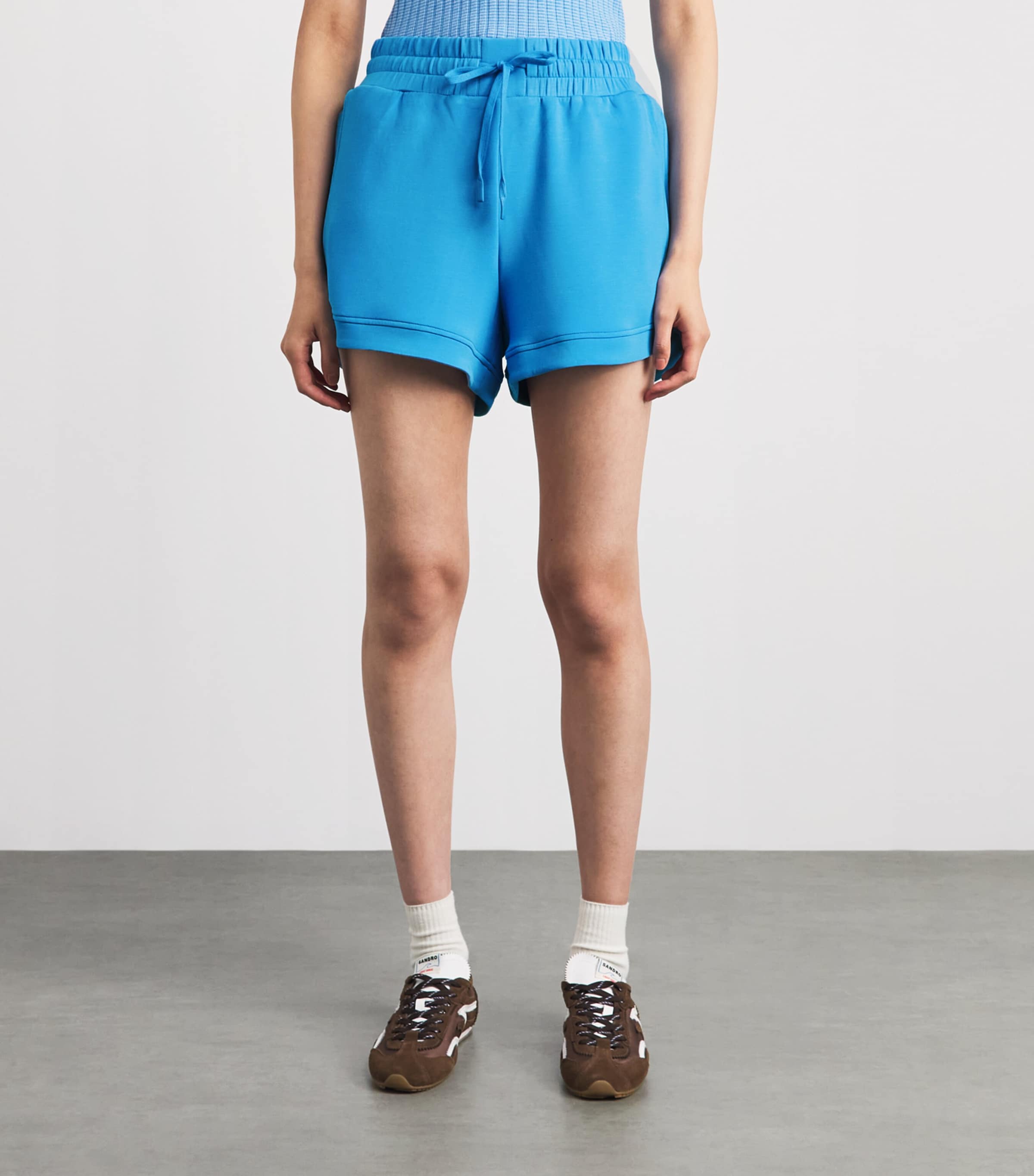 Varley Womens High-Rise Ollie Shorts Azure Blue Image 4