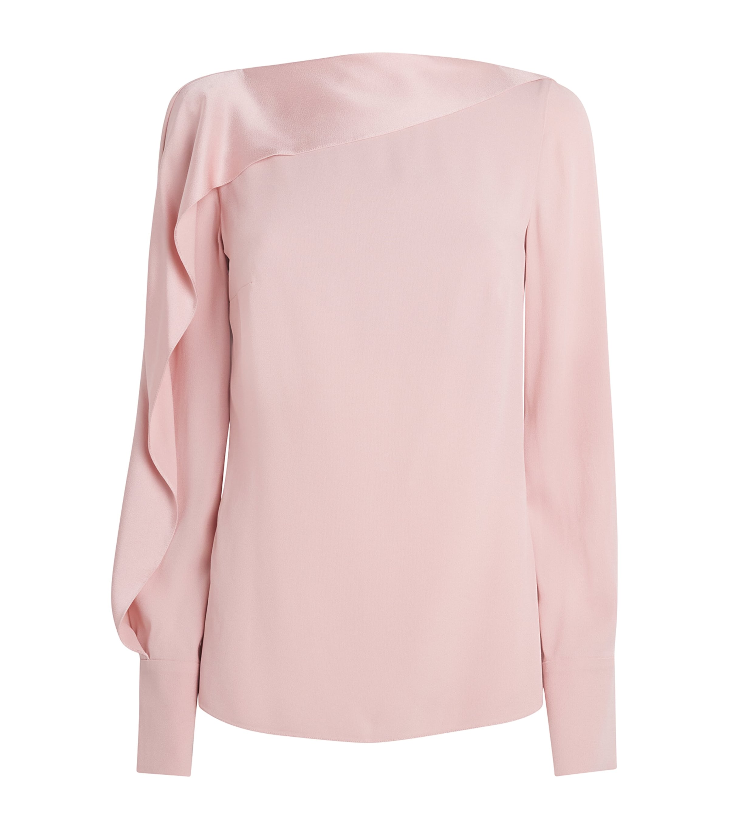 Erdem Satin Long-sleeve Top In Pink