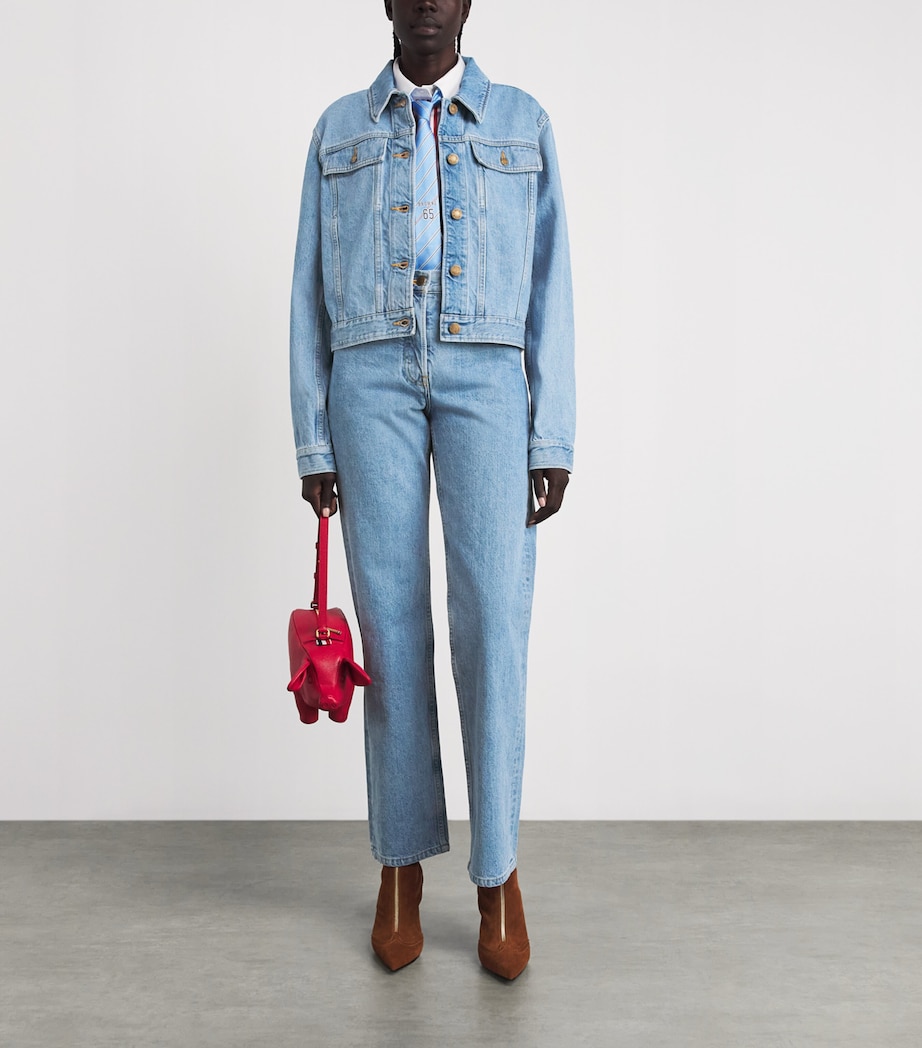 Thom Browne Womens Straight Jeans Light Blue Image 2