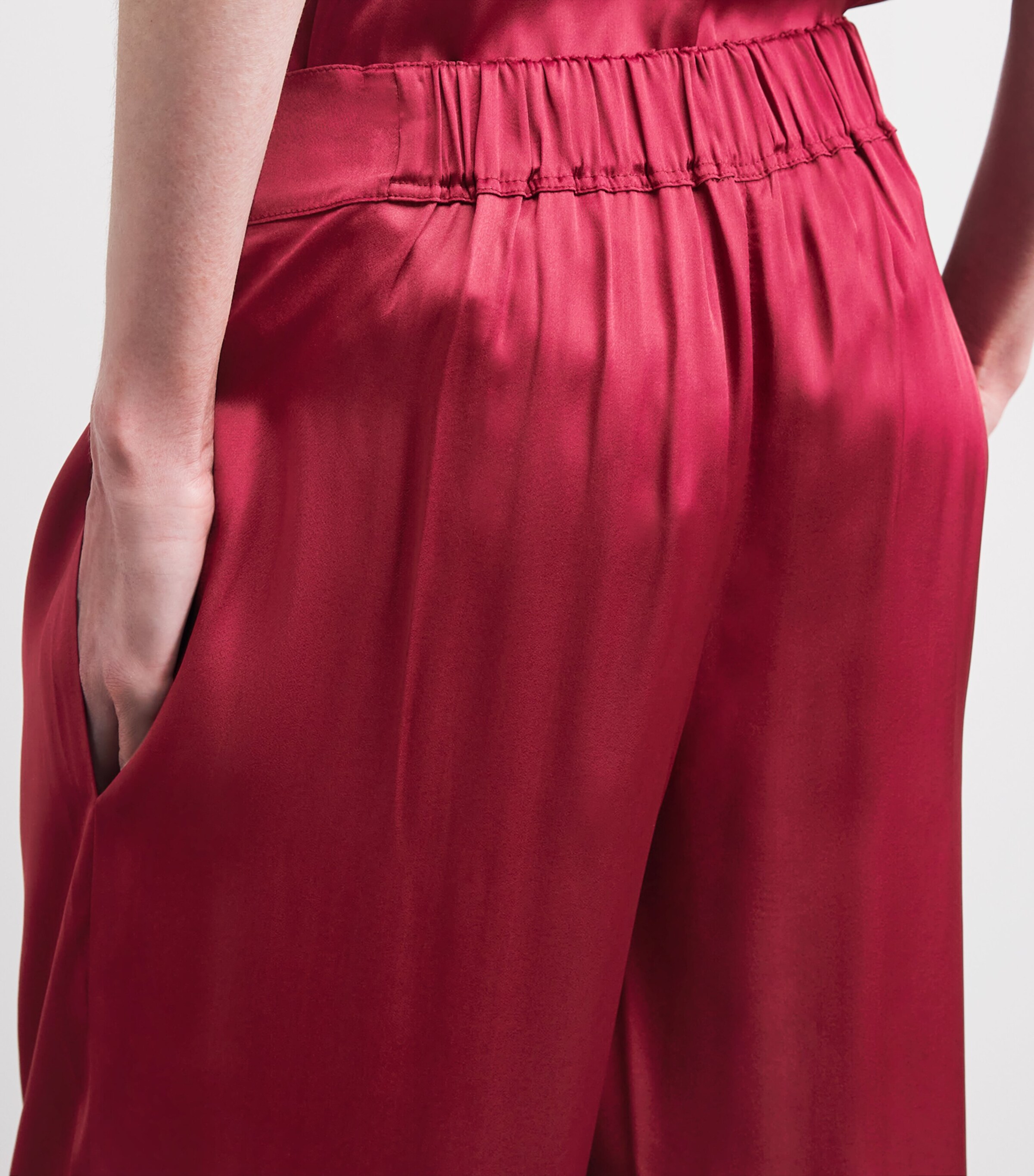 Liberowe Womens Satin Palazzo Trousers Raspberry Image 3