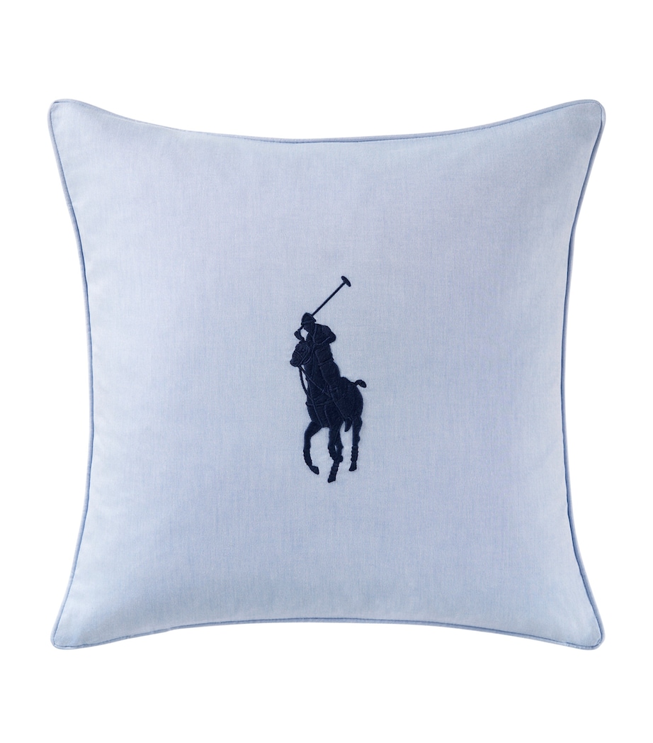 Oxford Polo Pony Cushion Cover (50cm x 50cm) BLUE Image 1