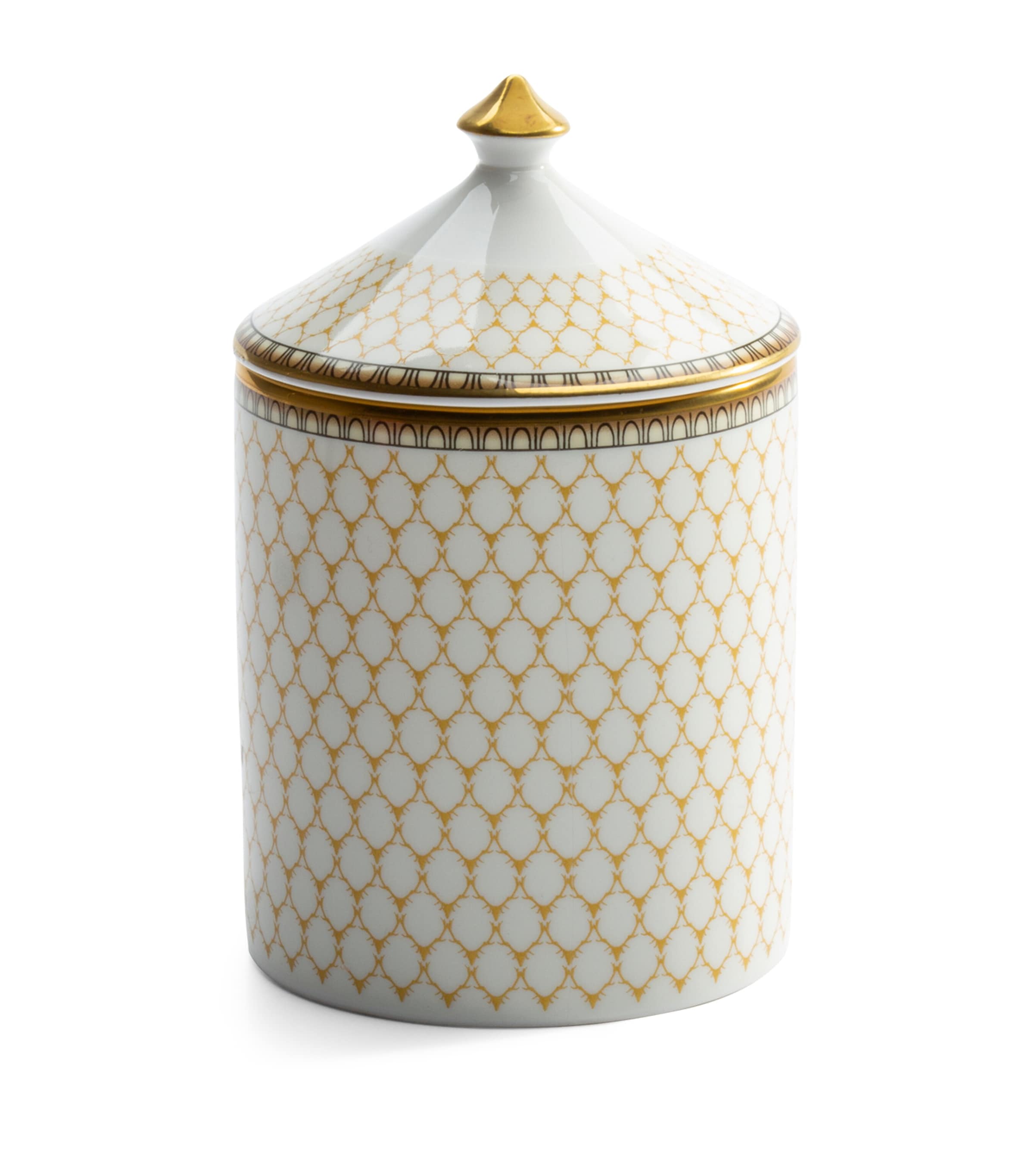 Halcyon Days Antler Trellis Lidded Candle In Ivory