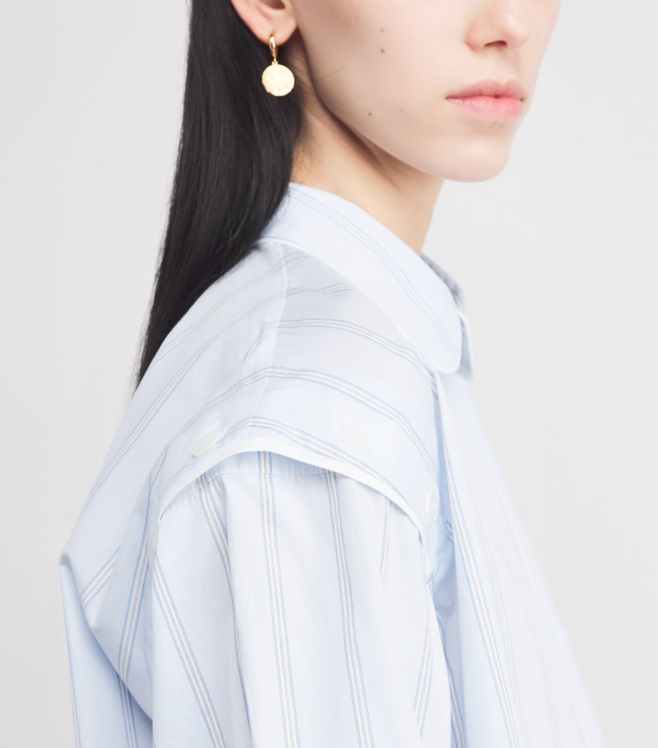 Cotton Buttoned-Shoulder Shirt SKY BLUE Image 6