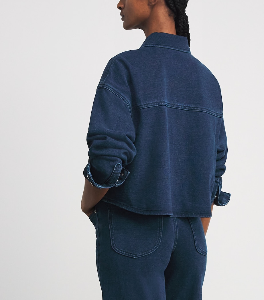 Good American Womens Cotton Cropped Jeanius Jacket Image 5