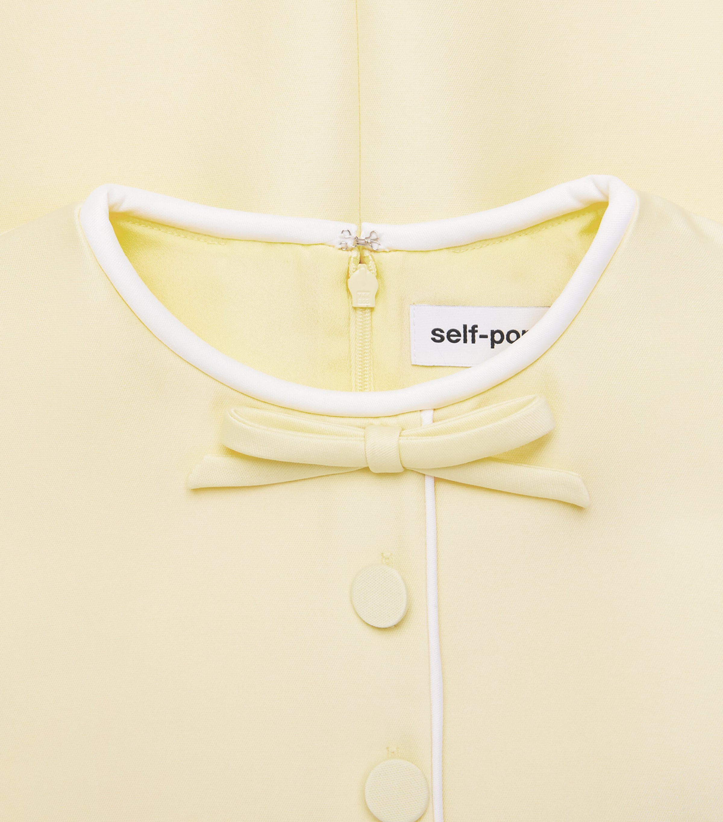 Self-Portrait Womens Taffeta Bow Mini Dress Yellow Image 6