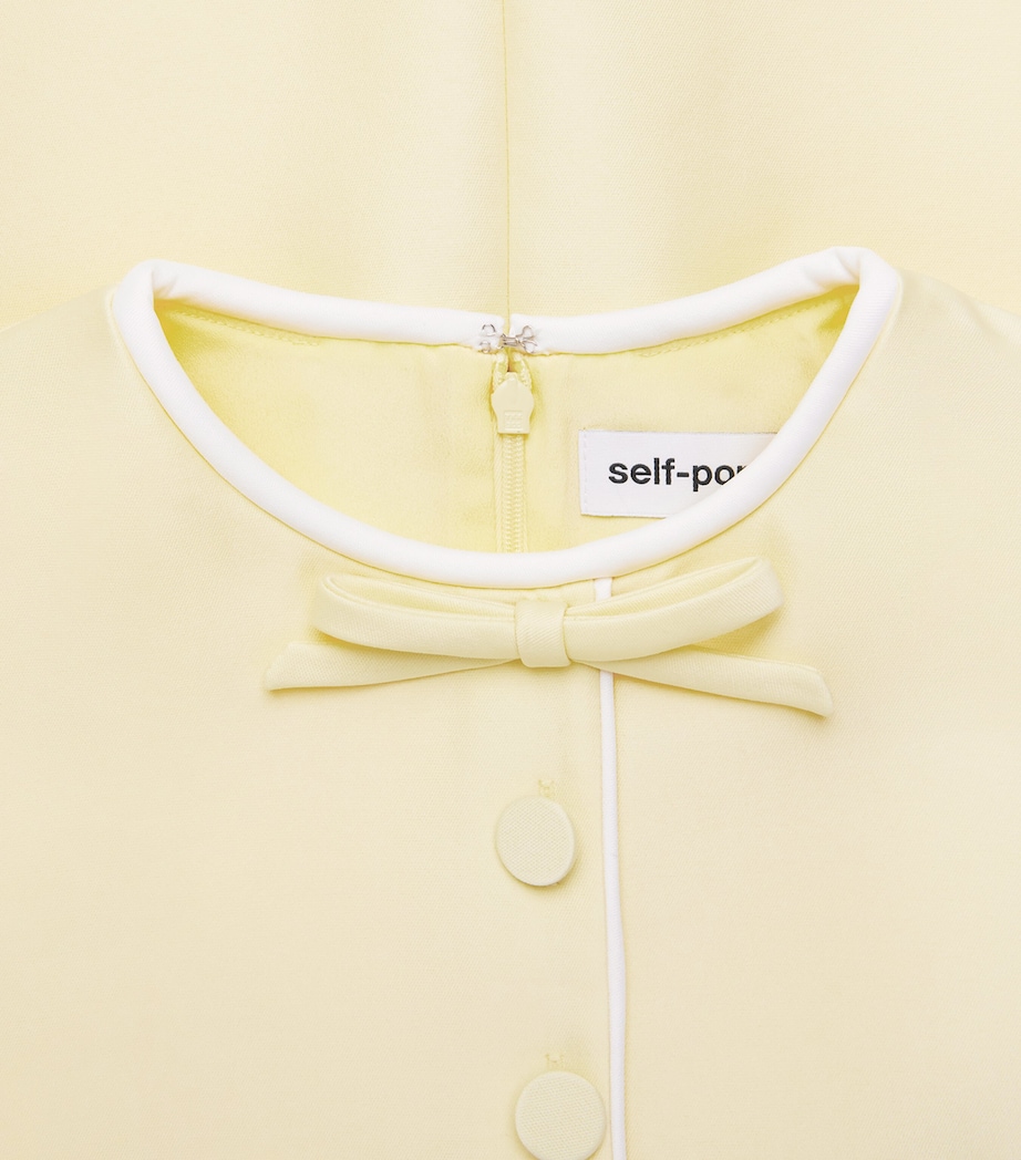 Self-Portrait Womens Taffeta Bow Mini Dress Yellow Image 6
