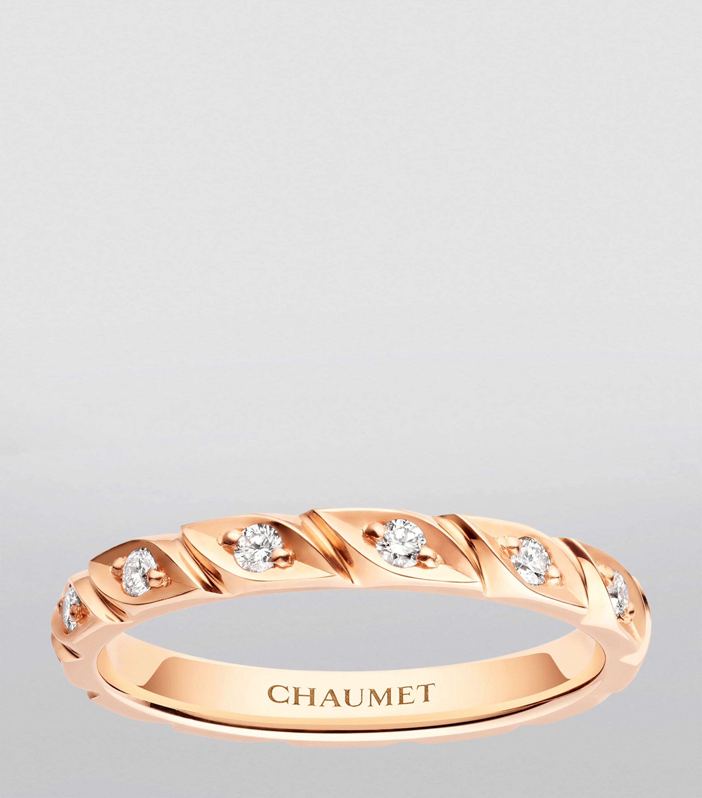 Rose Gold and Diamond Torsade de Chaumet Wedding Band PINK GOLD Image 2