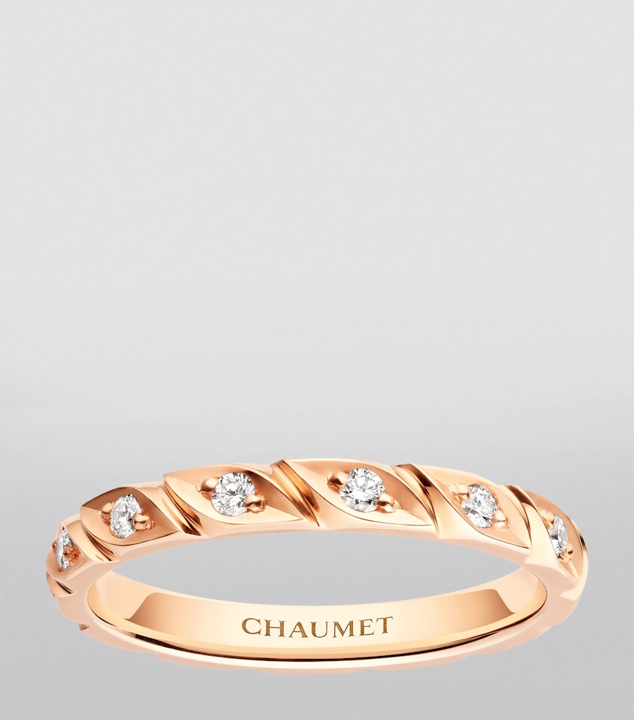 Rose Gold and Diamond Torsade de Chaumet Wedding Band PINK GOLD Image 2