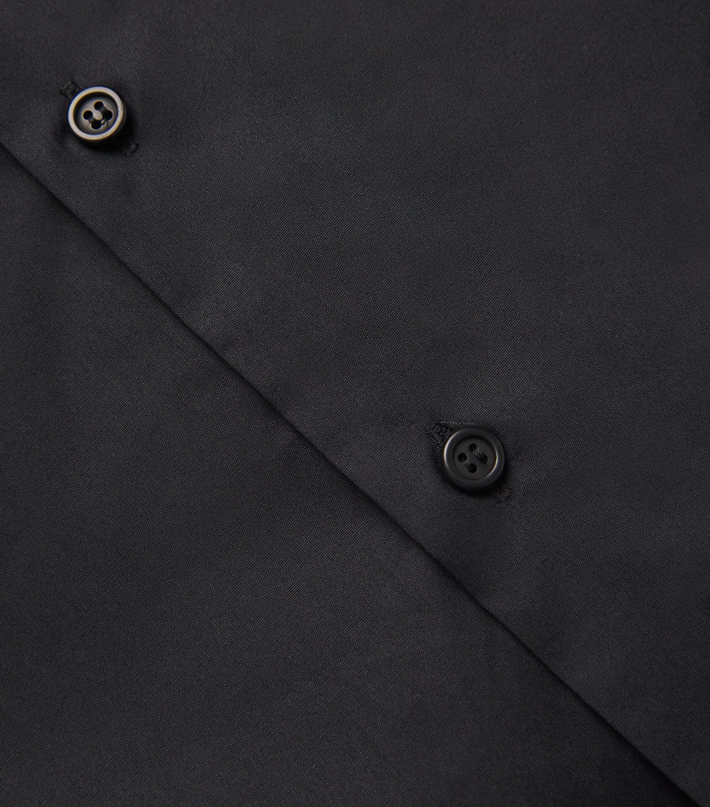 Eskandar Womens Cotton Slim Shirt with Collar Black Image 5