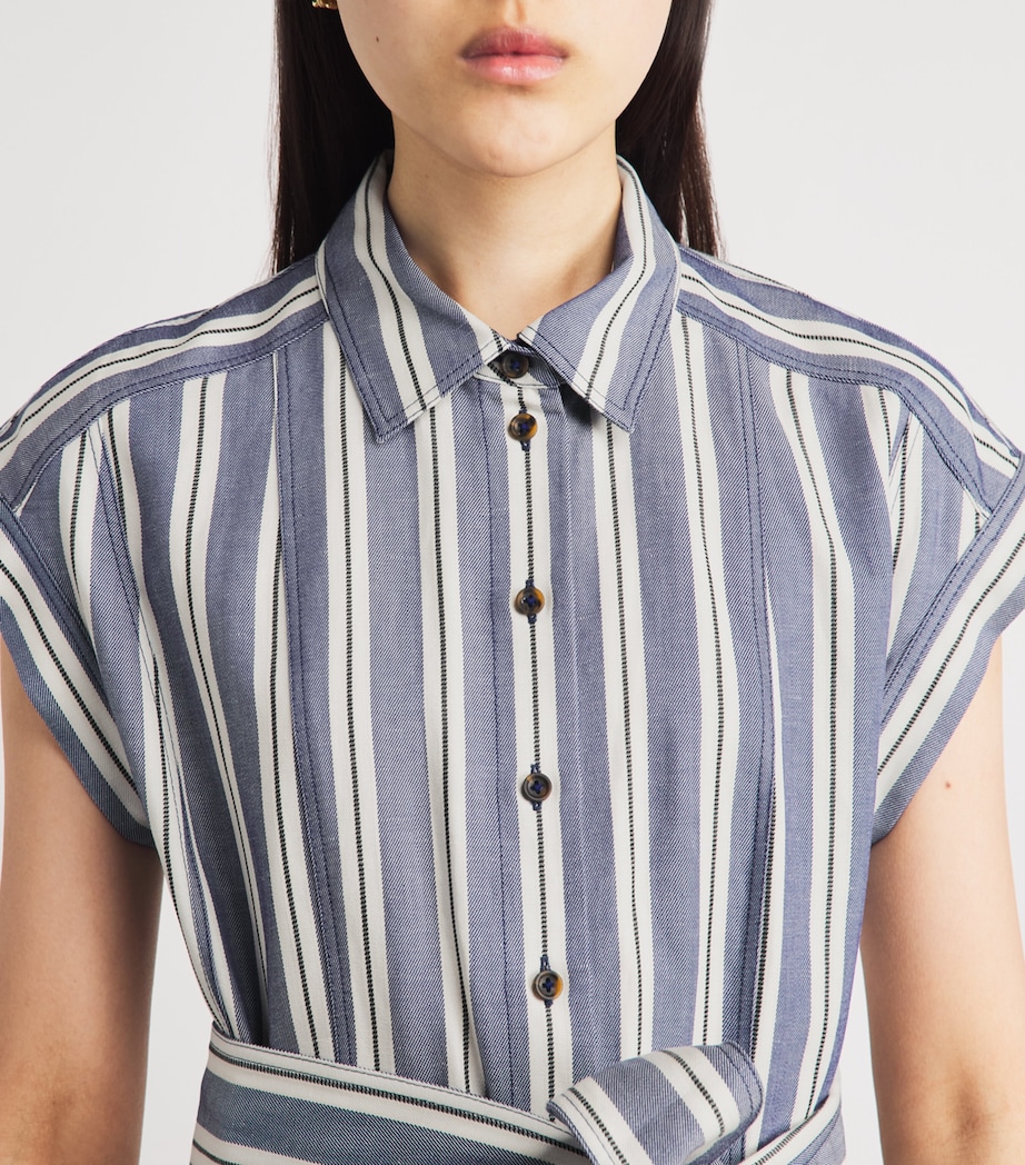 ME+EM Womens Stripe Midi Shirt Dress Blue/multi Image 5