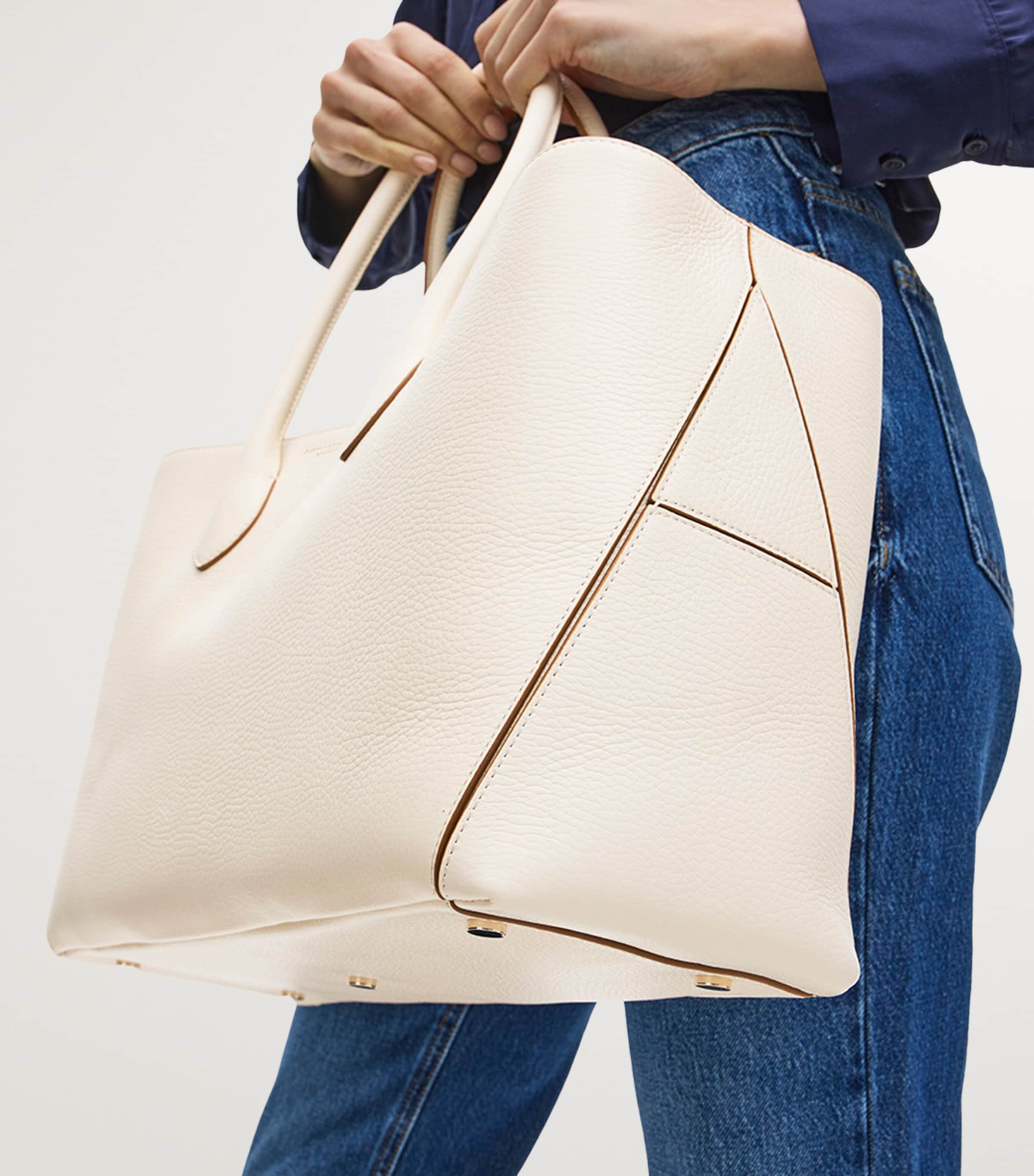 Leather London Tote Bag IVORY Image 6