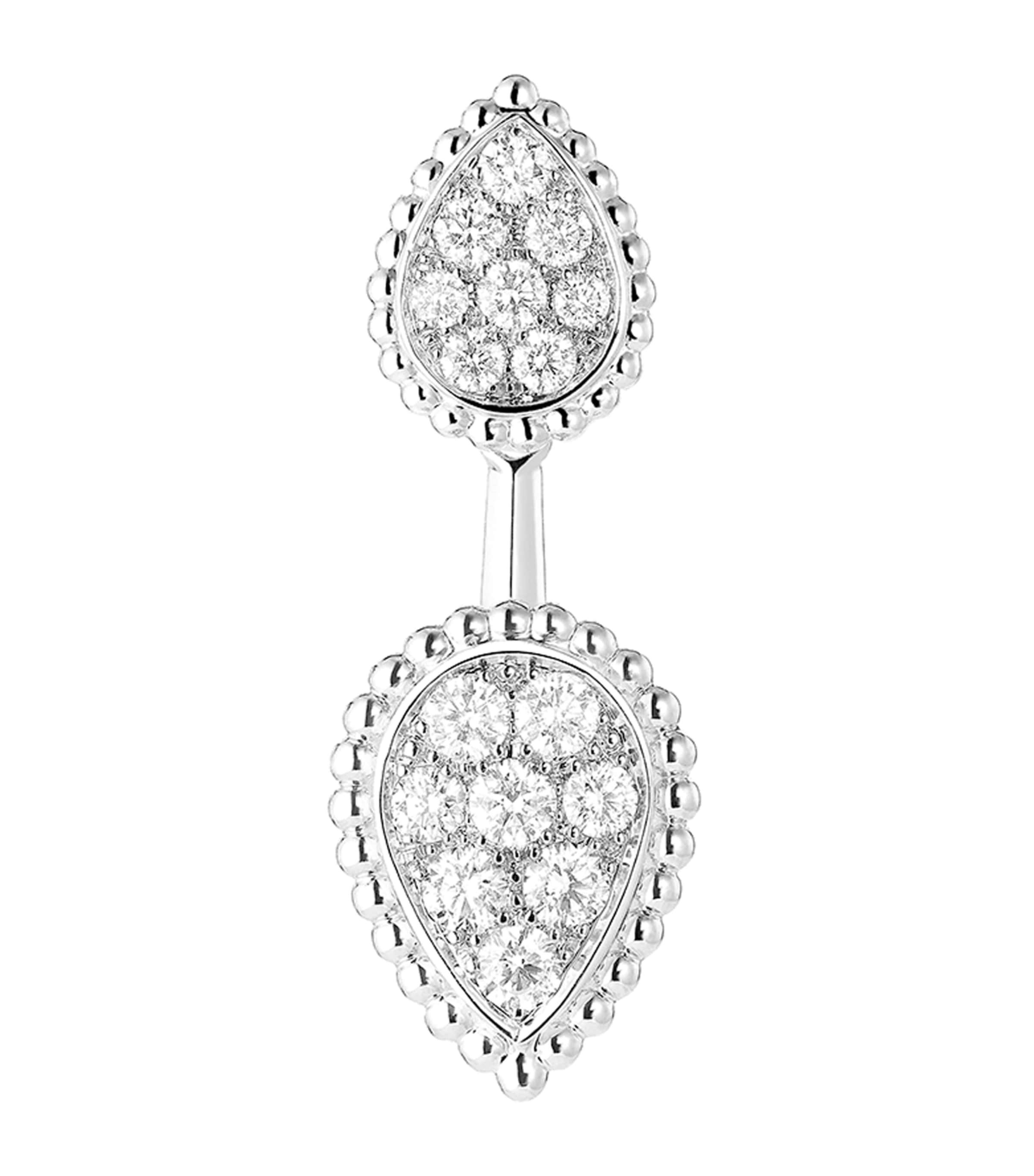 Boucheron White Gold And Diamond Serpent Bohème Single Earring In White
