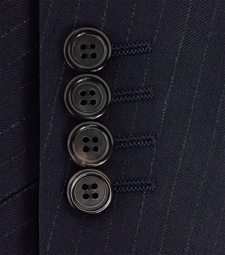 Canali Mens Wool Pinstripe 2-Piece Suit Navy Image 6