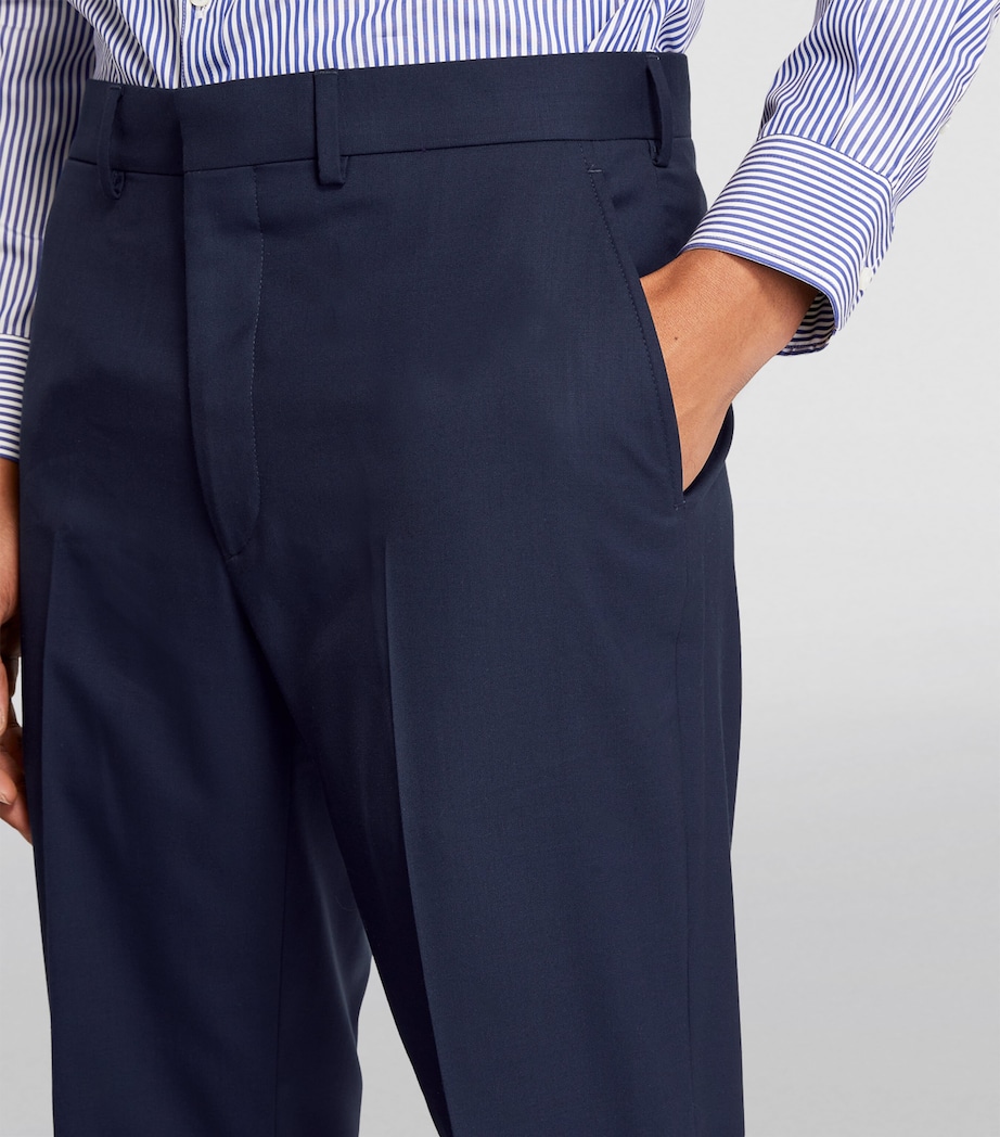 Ralph Lauren Purple Label Mens Wool Serge Straight Trousers Navy Image 13