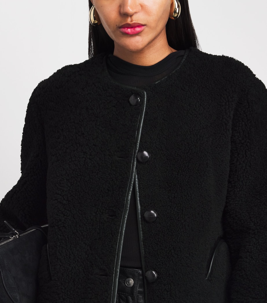 Shearling Bliss Bomber Jacket 0003 DARK CHOCOLATE Image 6