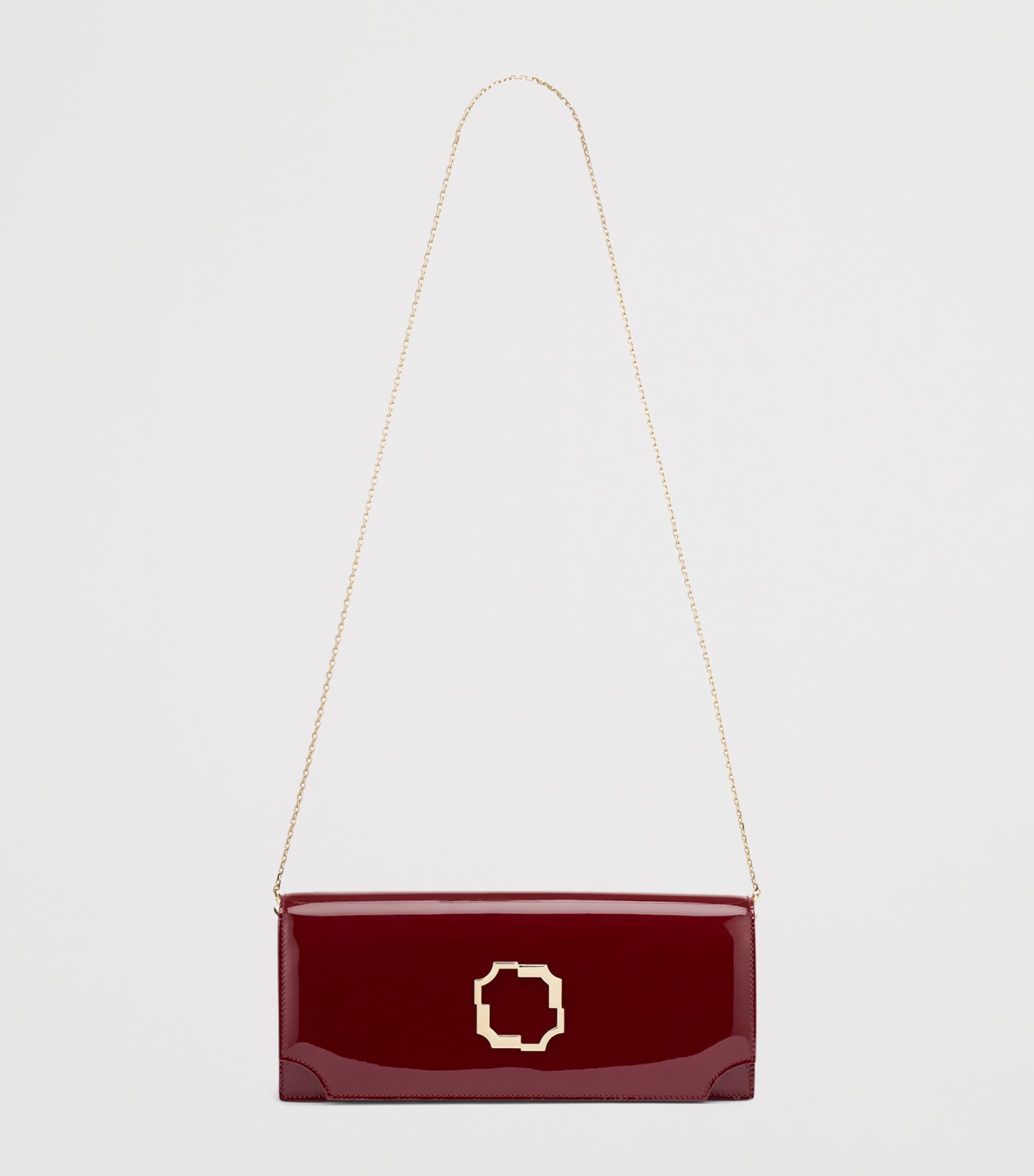Malone Souliers Patent Leather Vivien Clutch Bag Rosewood Image 3