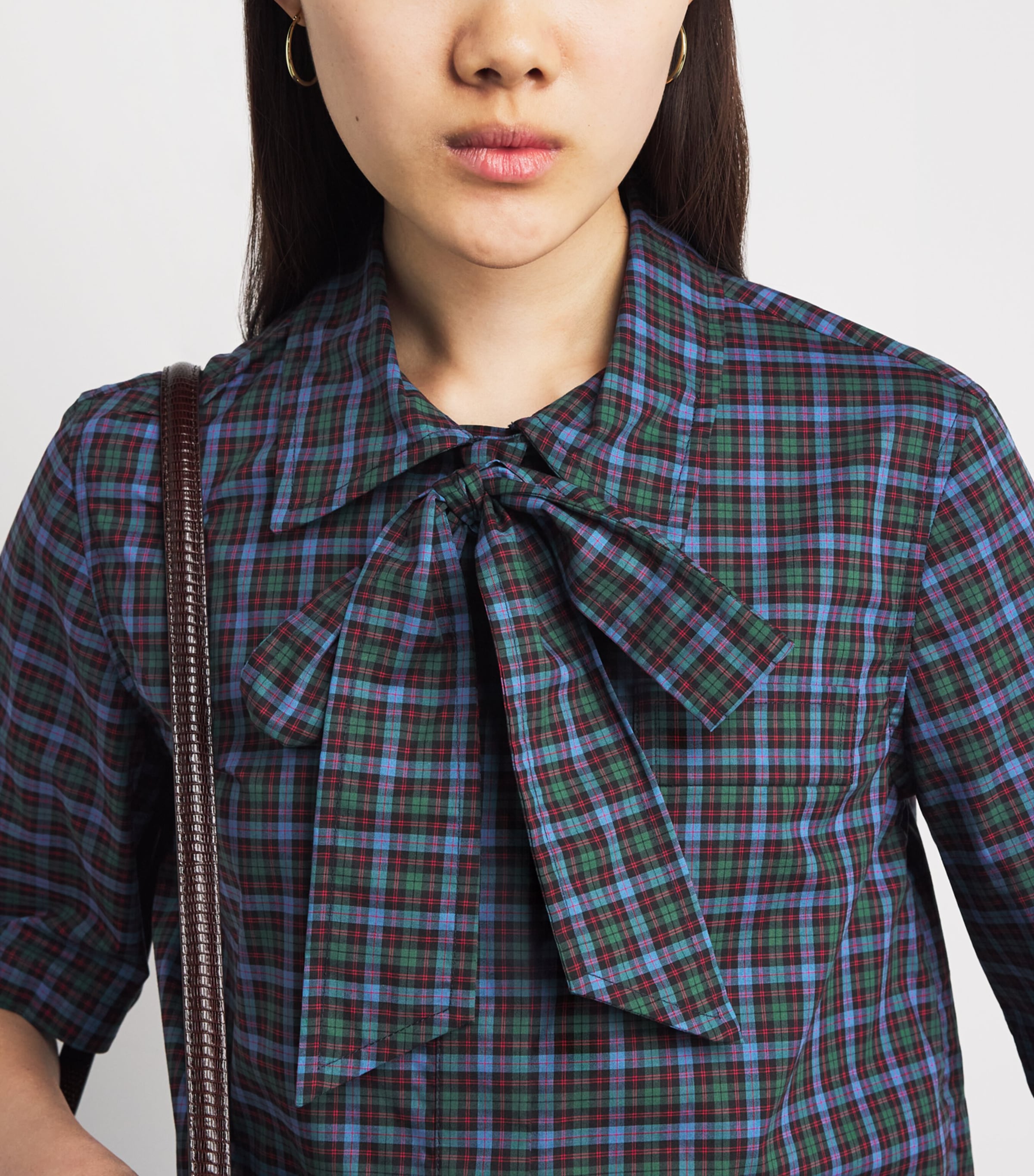 Claudie Pierlot Womens Check Pussybow Blouse Multicolored Image 5