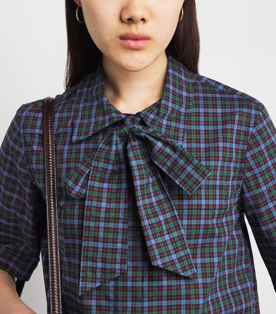 Claudie Pierlot Womens Check Pussybow Blouse Multicolored Image 5