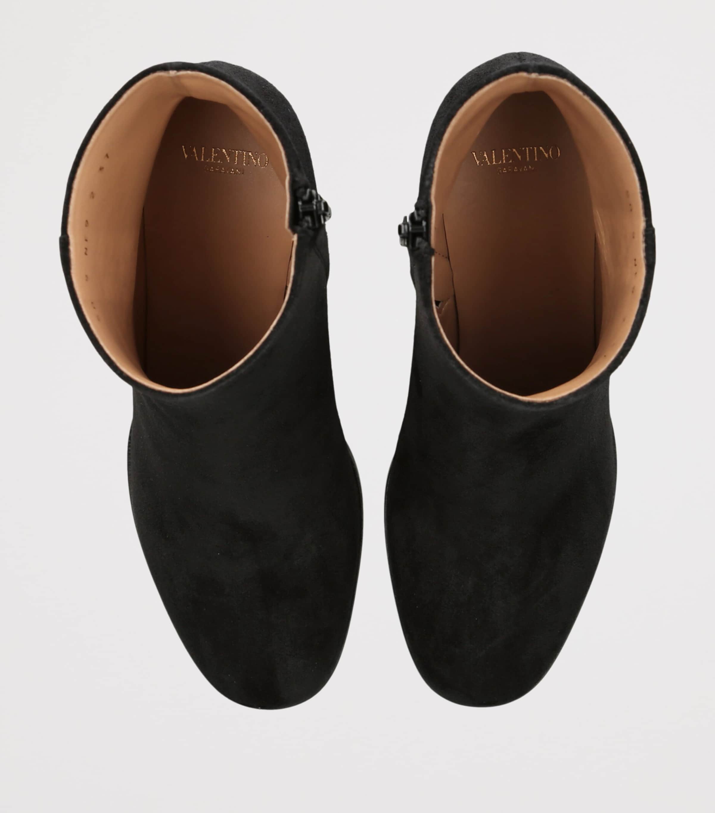 Valentino Garavani Suede Fawcette Ankle Boots 75 Black Image 4