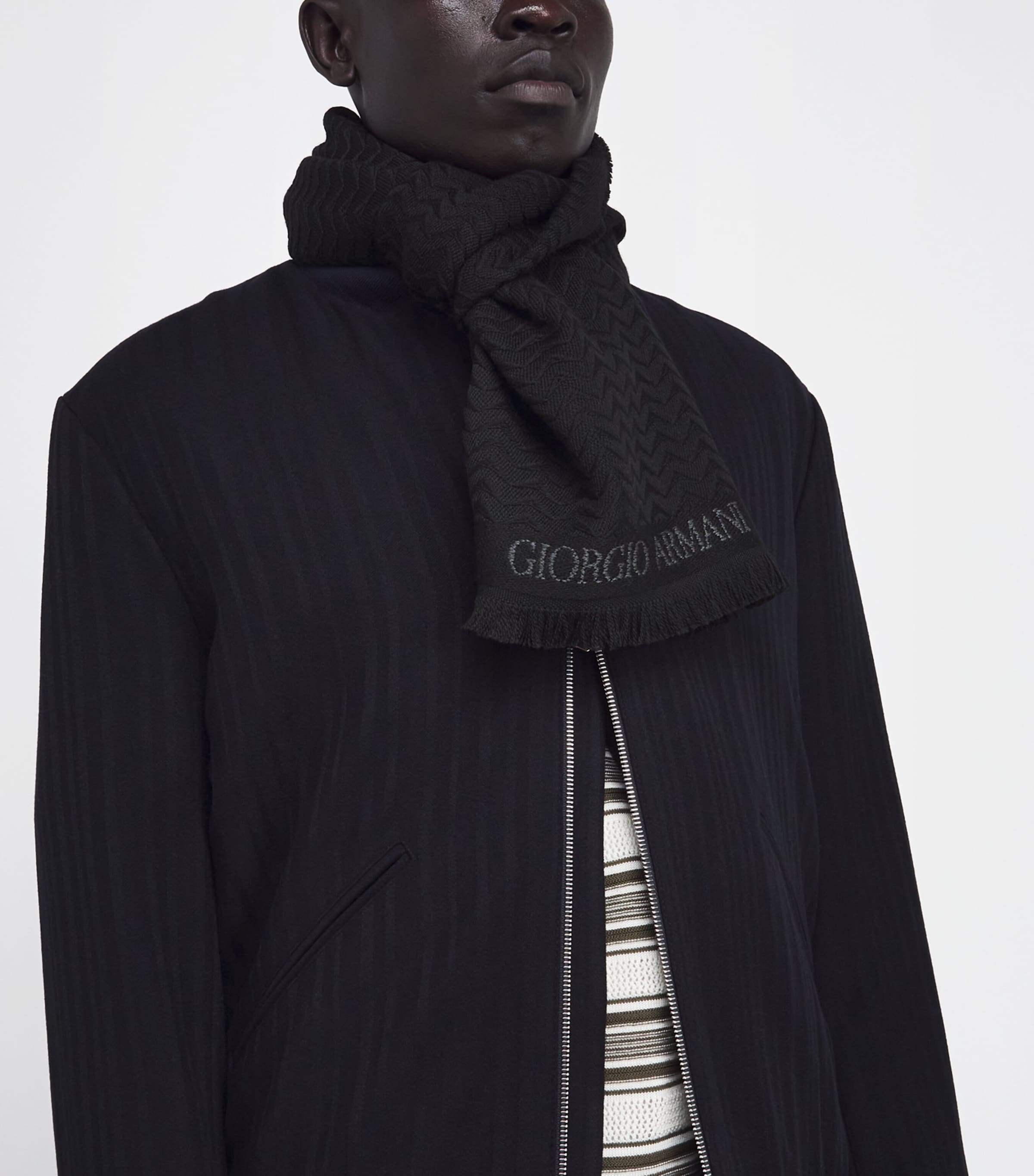 Wool Geometric Print Scarf FC027 Image 3