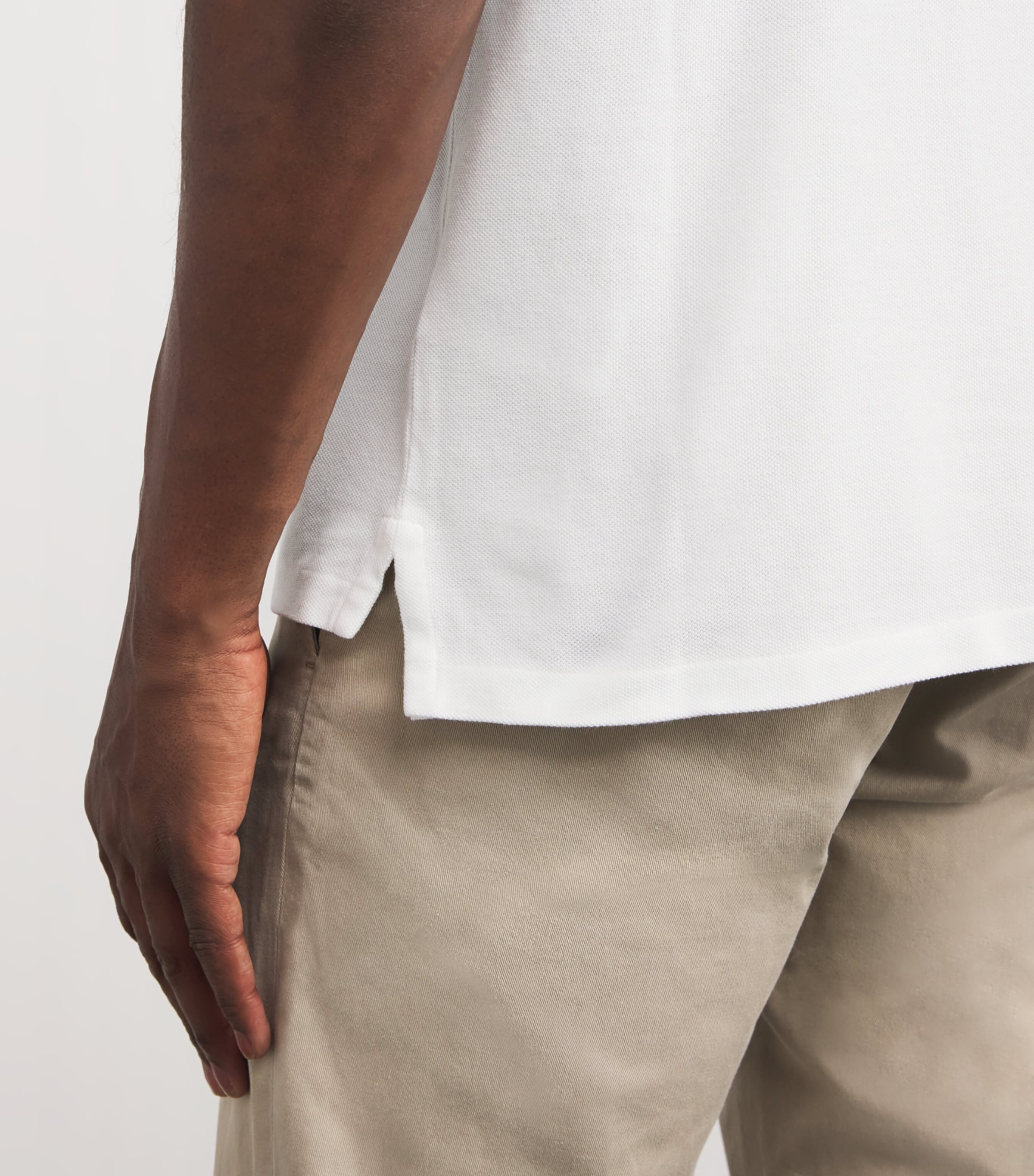 Cotton Mesh Custom-Fit Polo Shirt WHITE Image 6