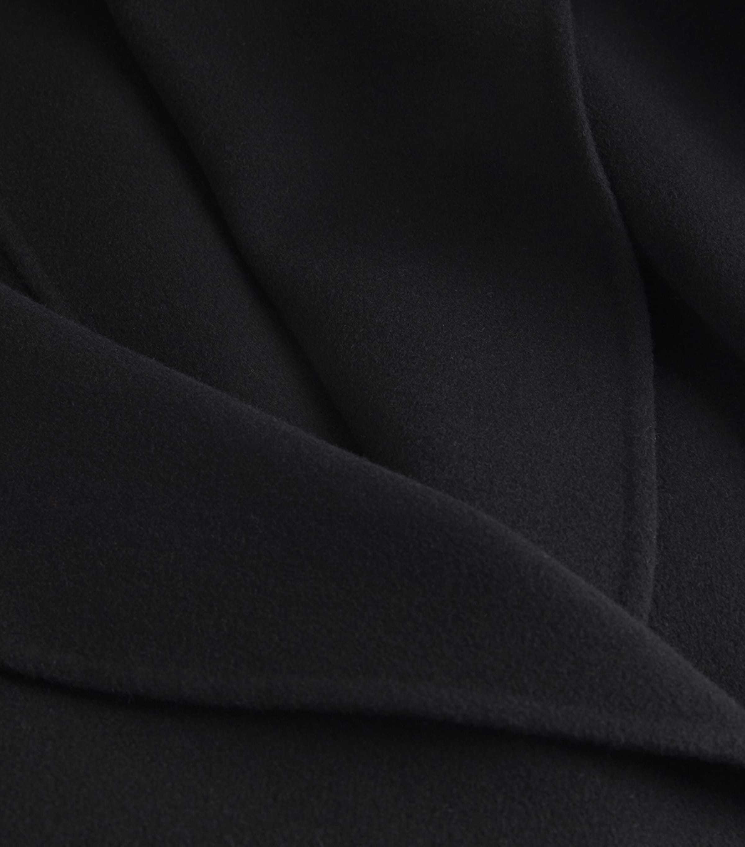 Virgin Wool Wrap Coat BLACK Image 5