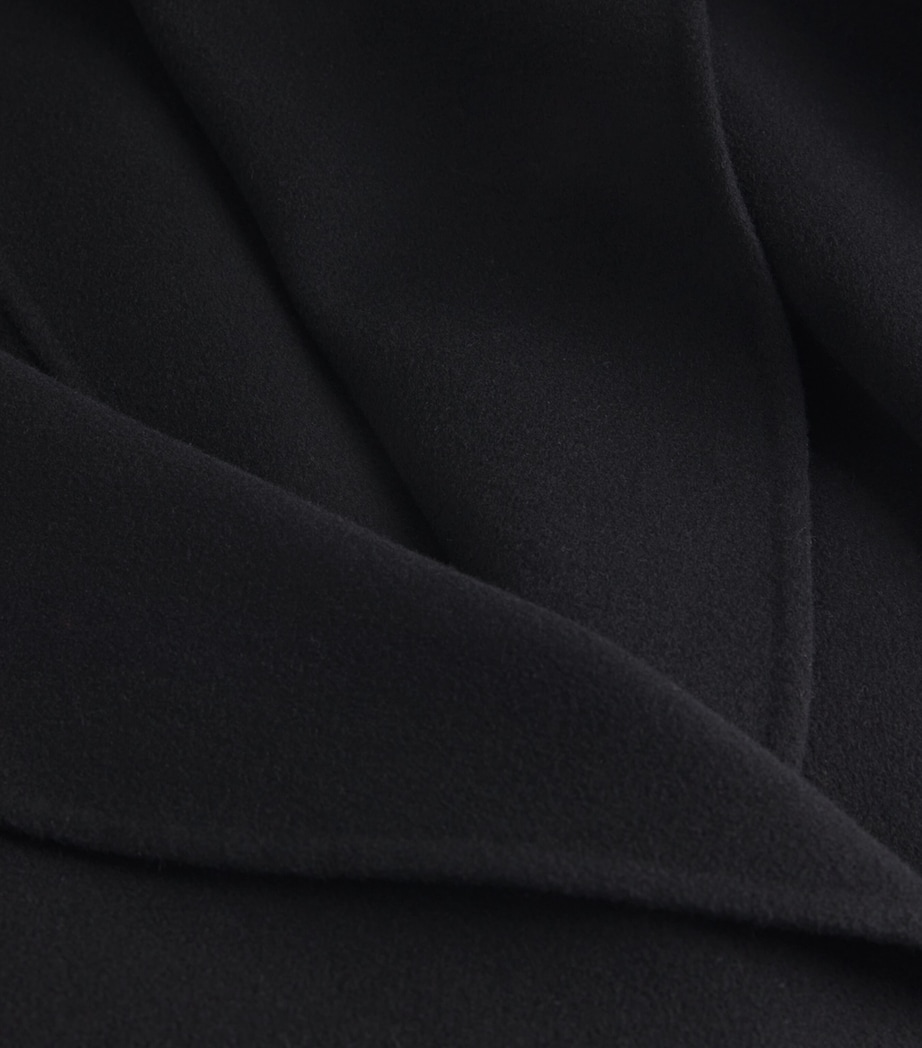 Virgin Wool Wrap Coat BLACK Image 5