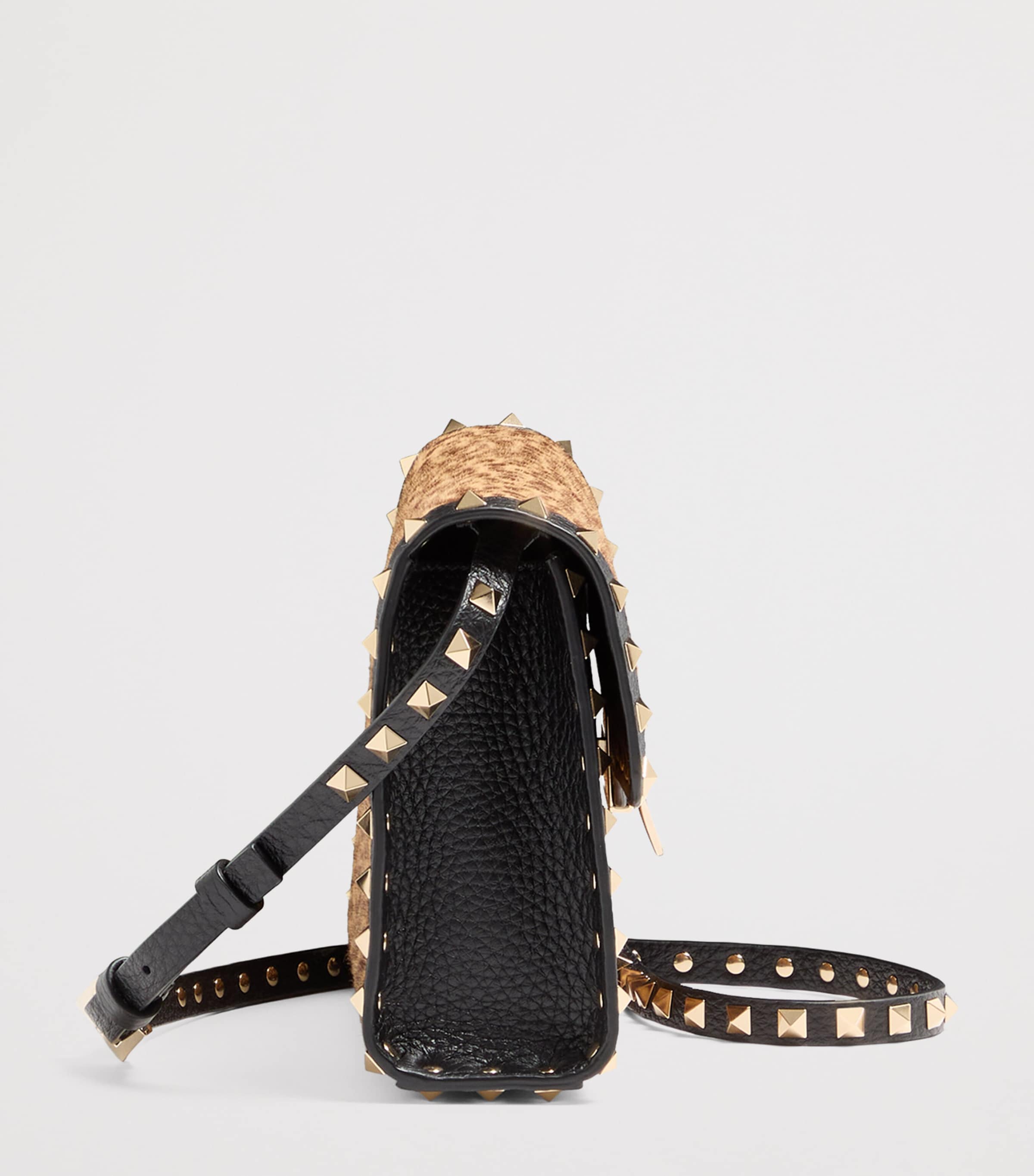 Small Leather Rockstud Shoulder Bag C2J Image 3