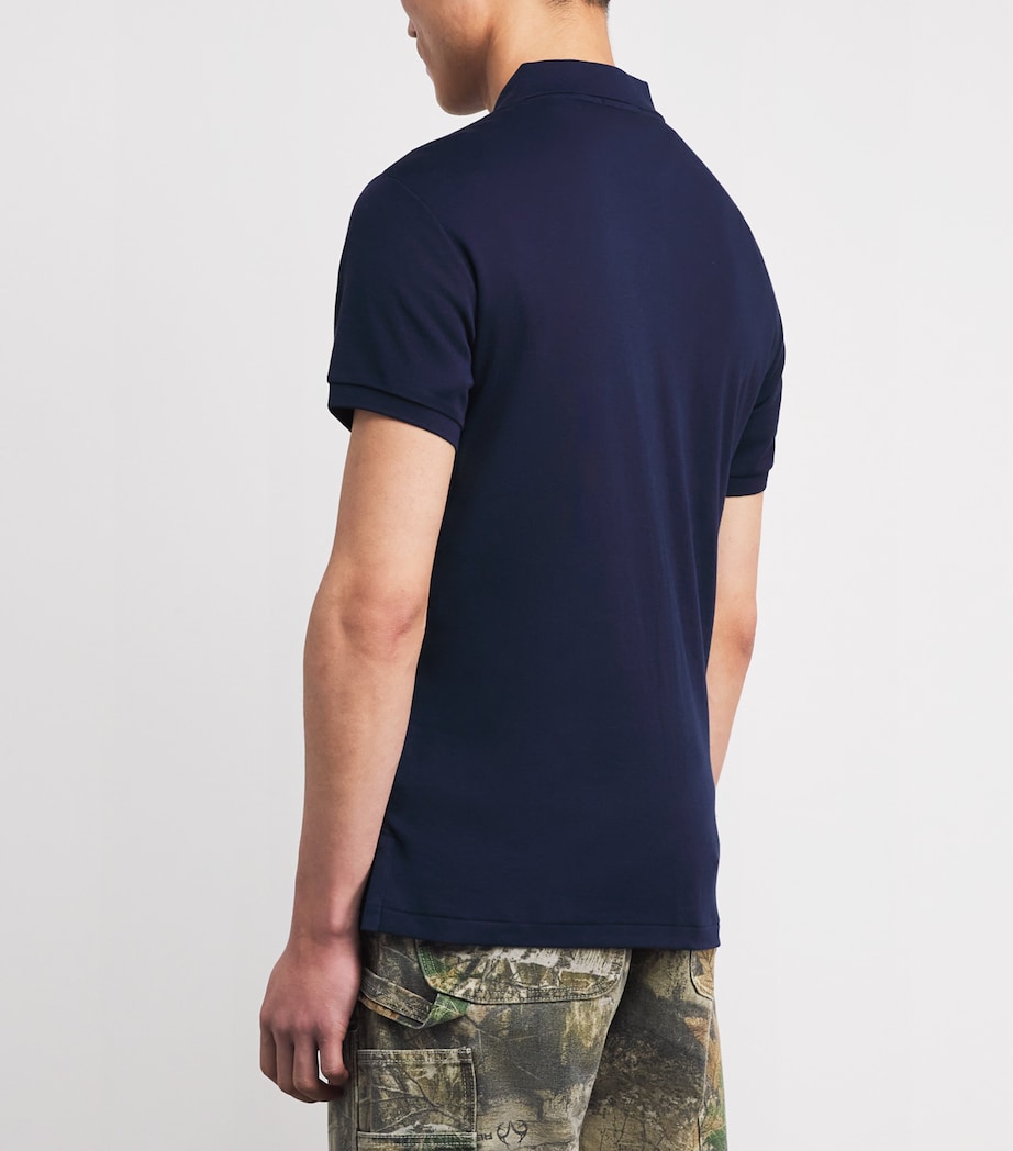 Polo Ralph Lauren Mens Cotton Slim-Fit Polo Shirt French Navy Image 4