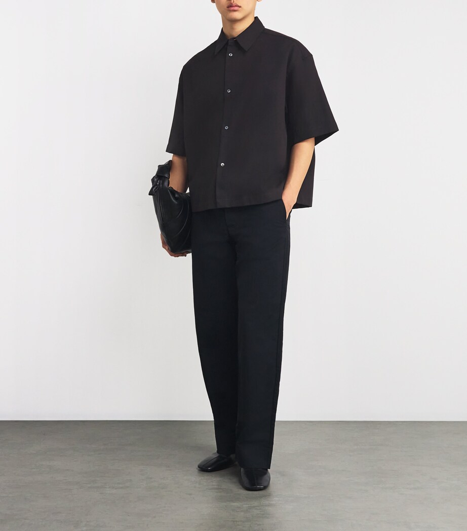 Studio Nicholson Mens Cotton-Blend Sorono Oversized Shirt Black Image 2
