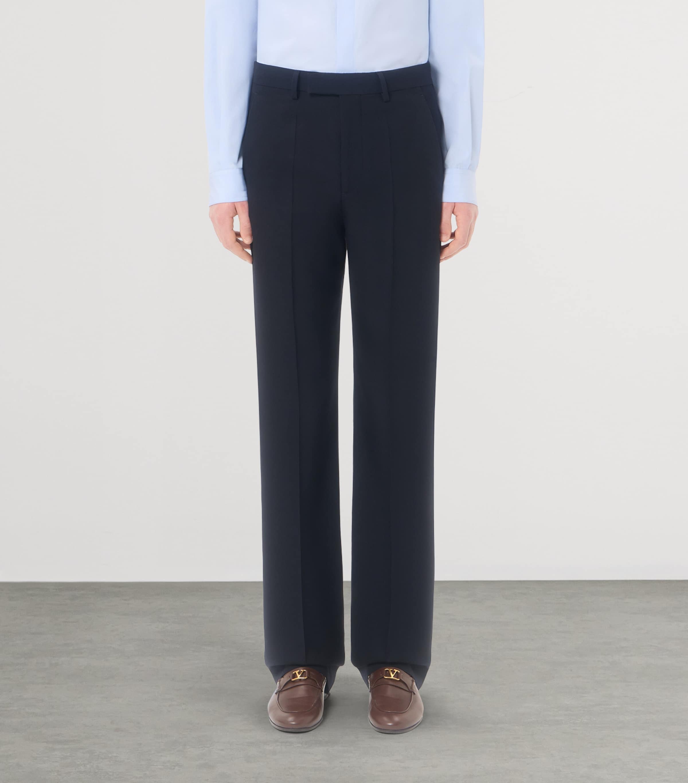 Valentino Mens Virgin Wool Pleated Trousers Image 3