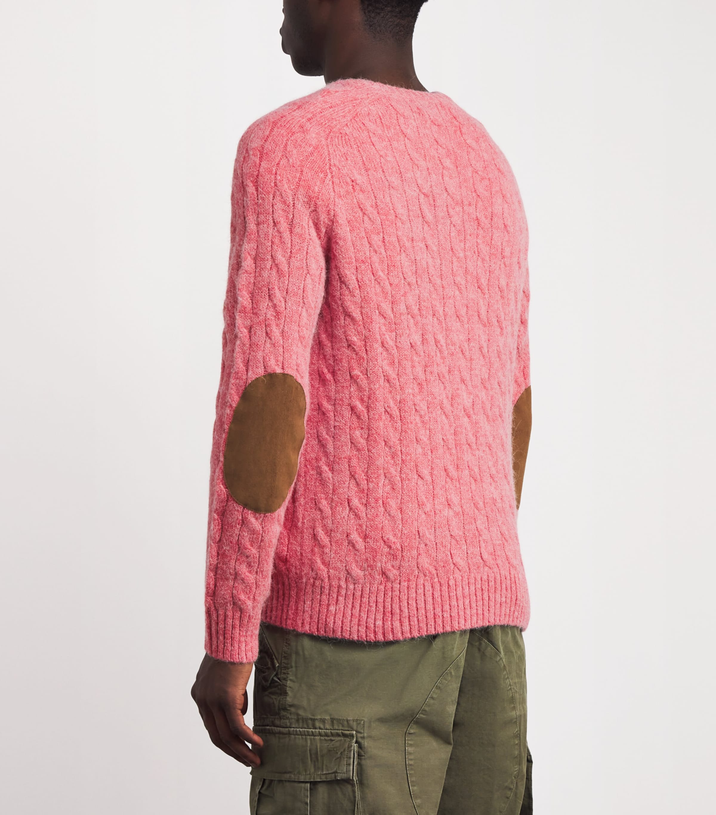 Wool-Blend Suede-Patch Sweater RED Image 4