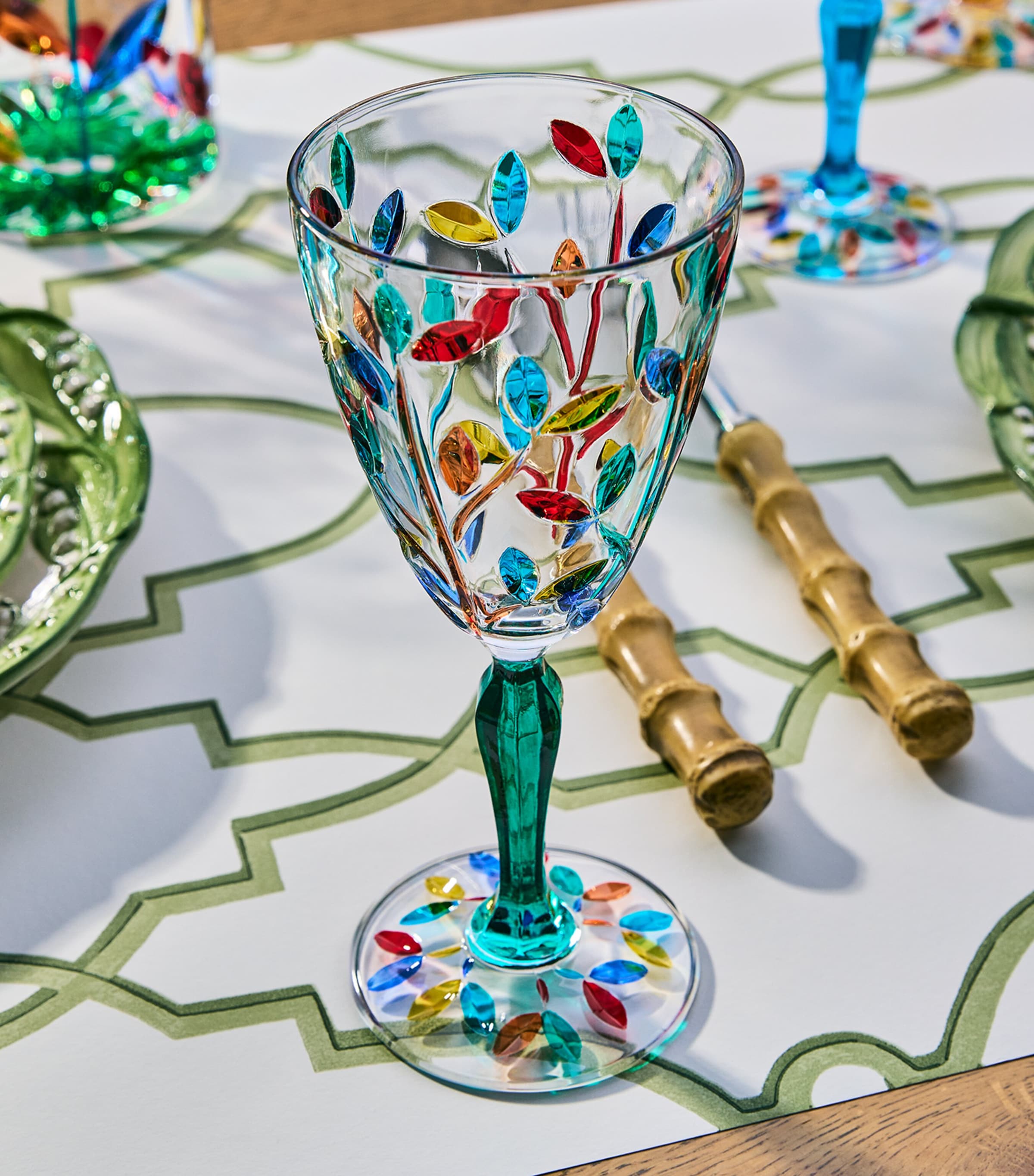 Set of Crystal Wine Glasses MULTI COLOUR Image 3