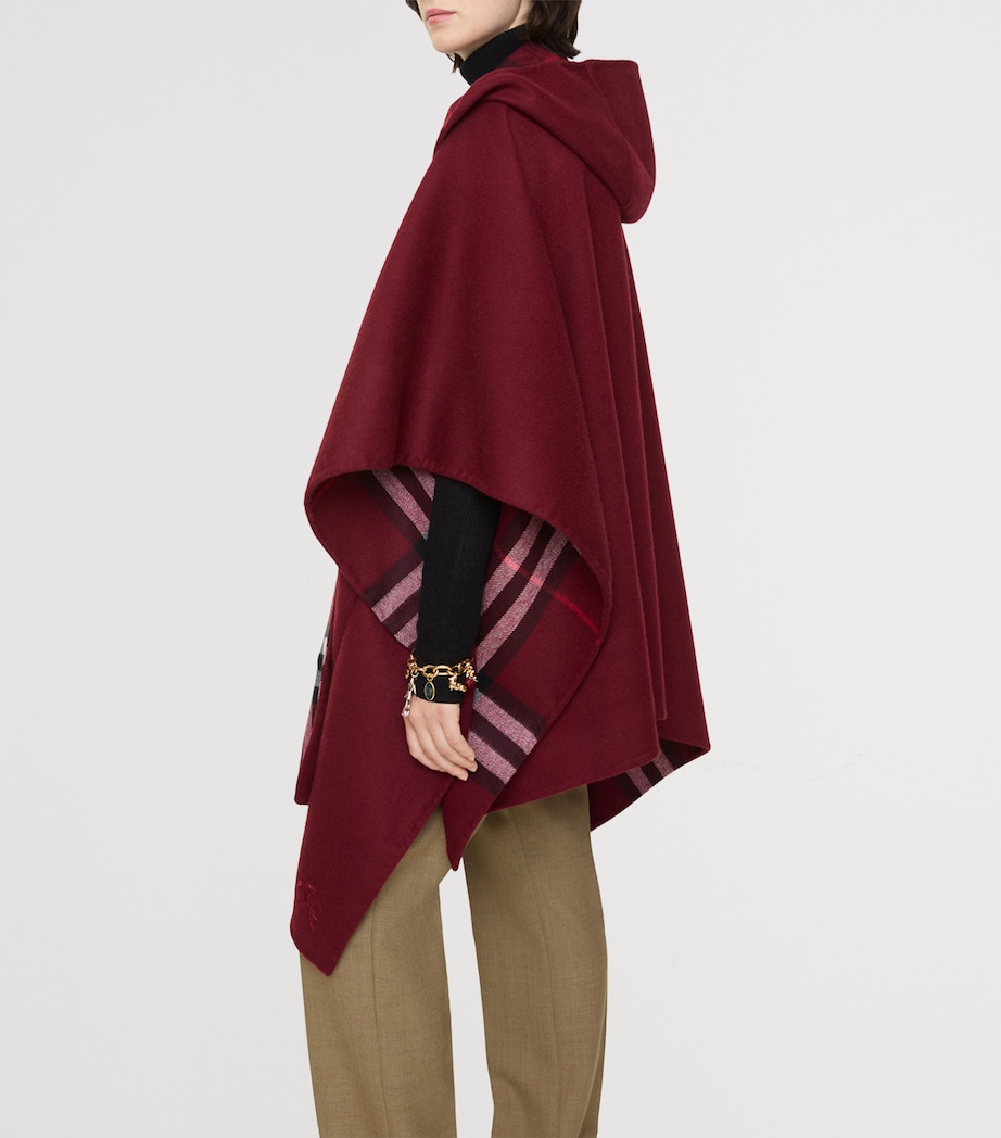 Cashmere Hooded Cape OXBLOOD RED Image 3