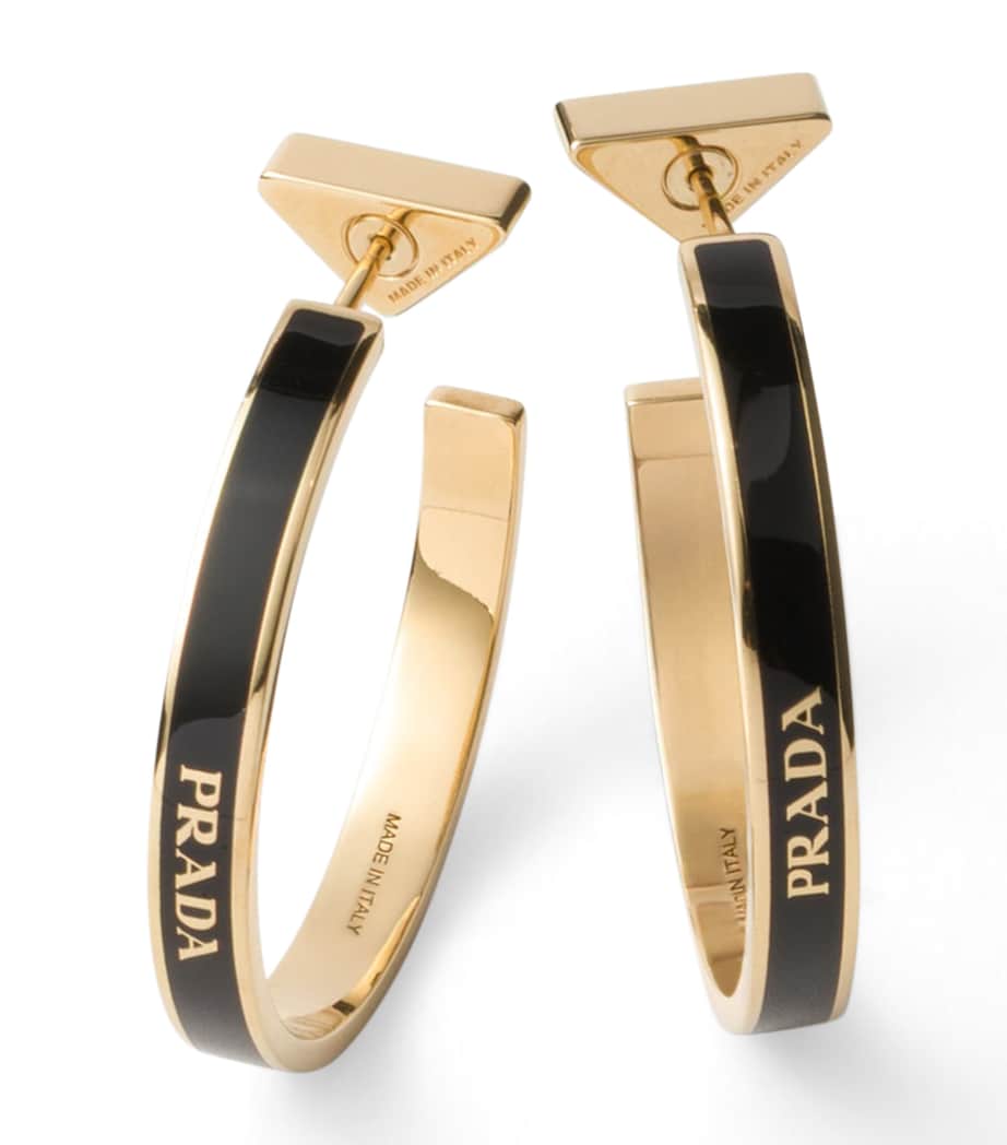 Enamel Logo Hoop Earrings F0J05 Image 1