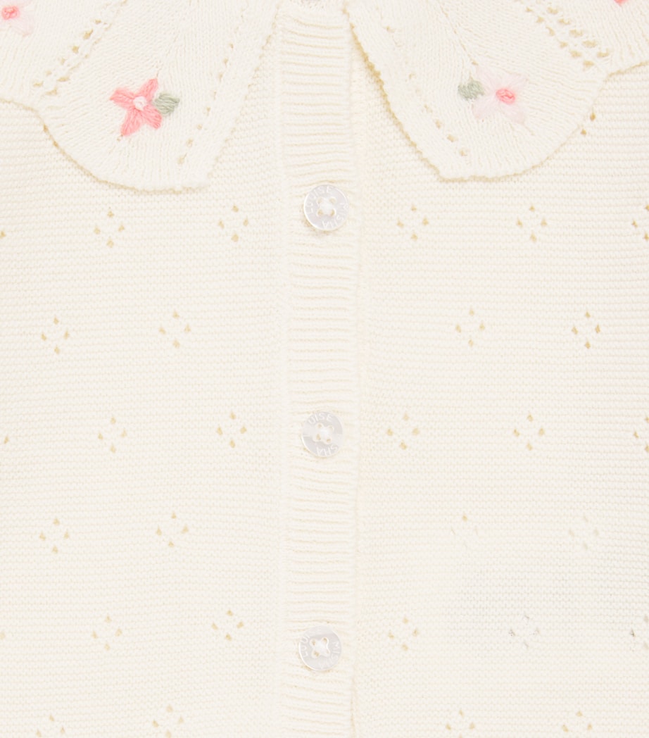 Louise Misha Knitted Mynalette Eyelet Cardigan (3 Months-4 Years) Image 3