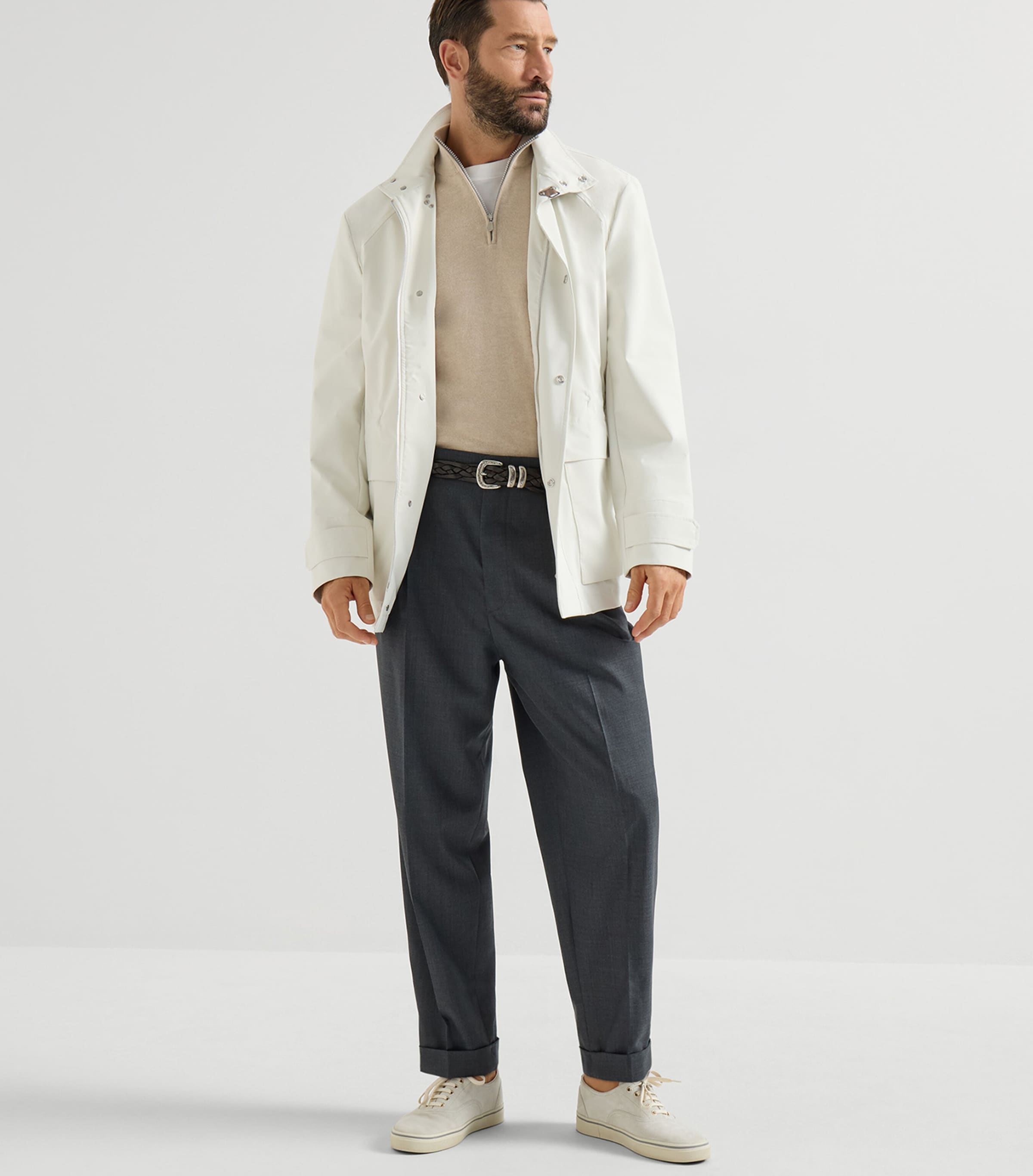 Brunello Cucinelli Mens Cashmere Quarter-Zip Sweater Image 4