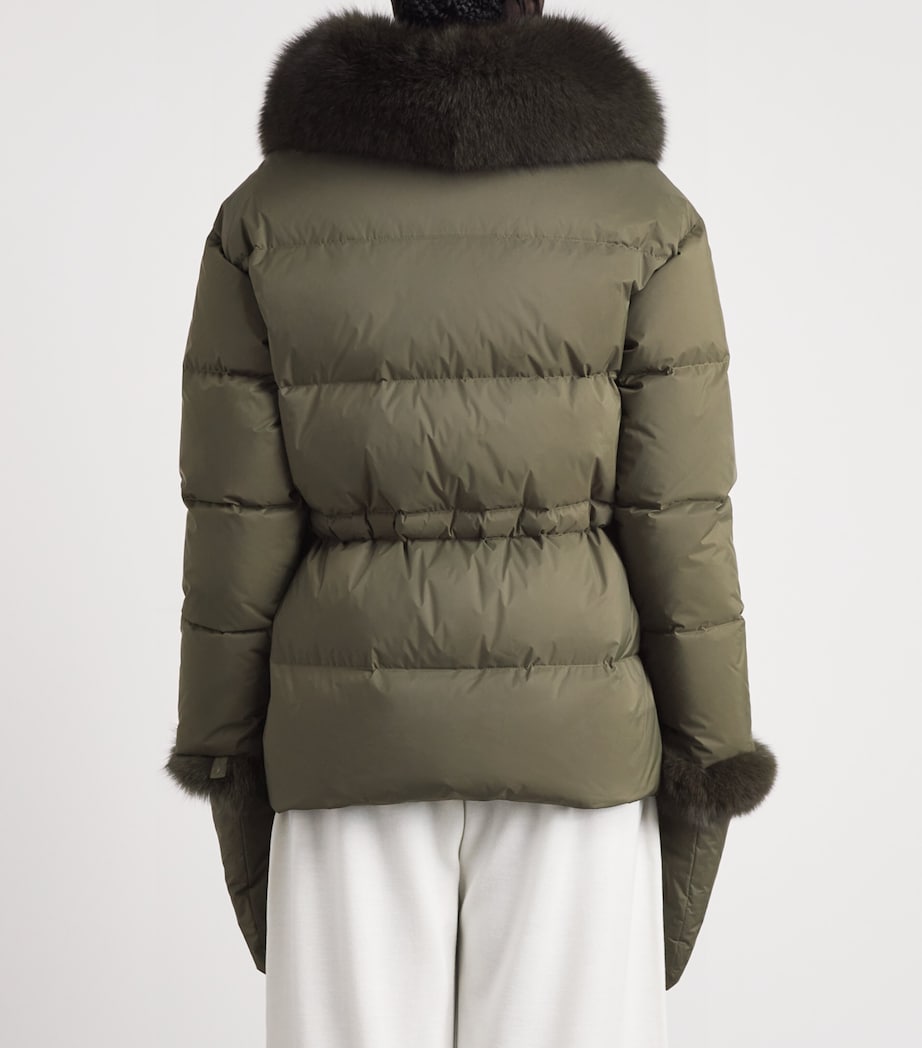 Yves Salomon Womens Down Fur-Trim Technical Puffer Jacket Image 5