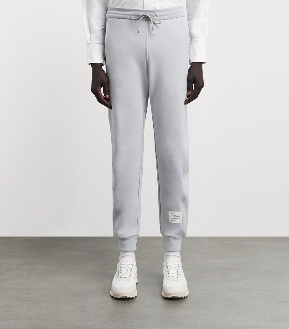Thom Browne Mens Cotton 4-Bar Sweatpants Pale Grey Image 4