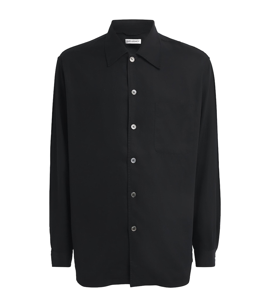 Poplin Shirt DRAPING BLACK Image 1