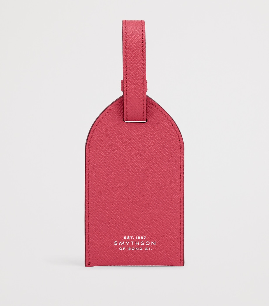 Panama Leather Luggage Tag RASPBERRY Image 3