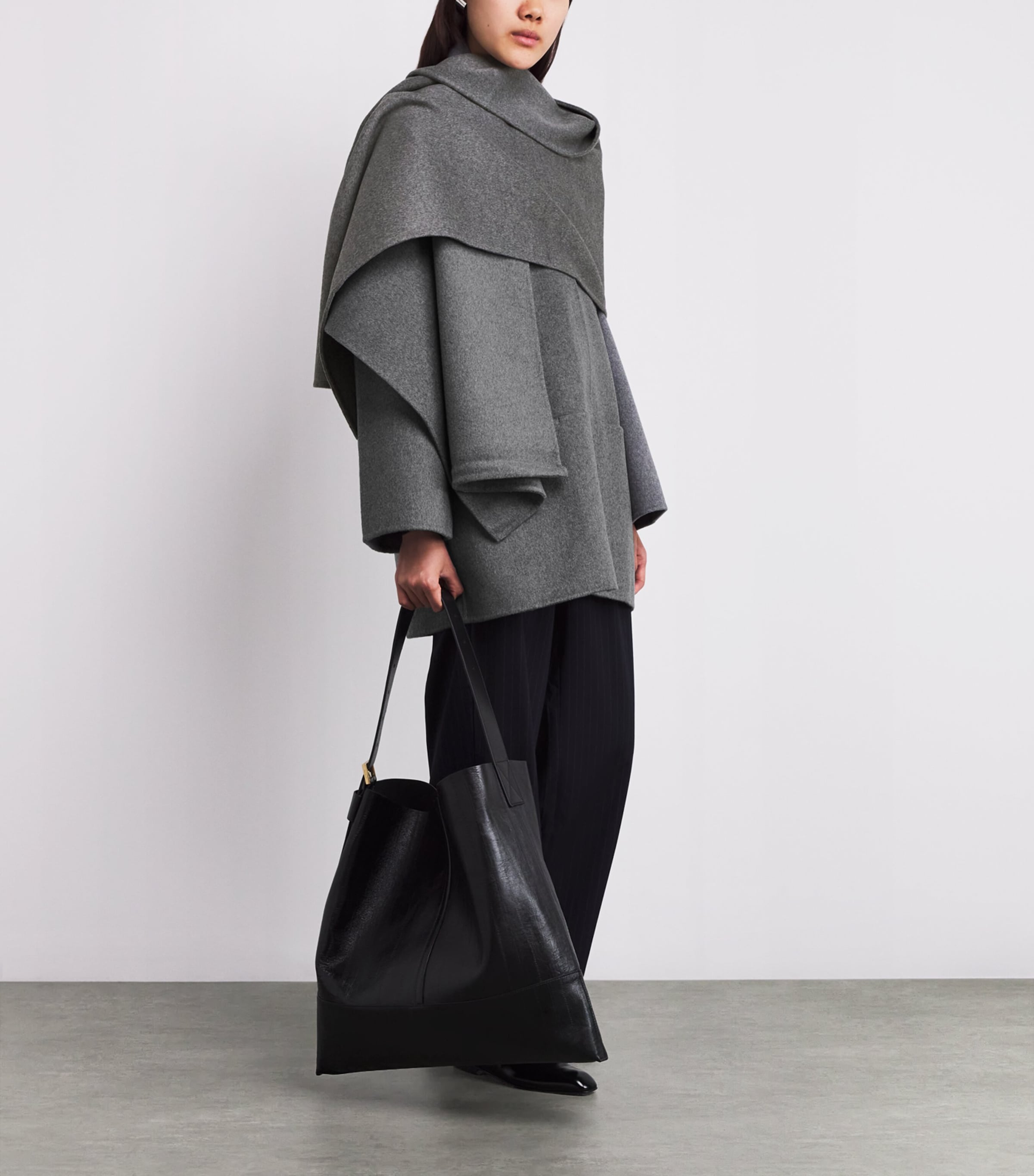 Wool-Blend Tecla Scarf MID GREY Image 3