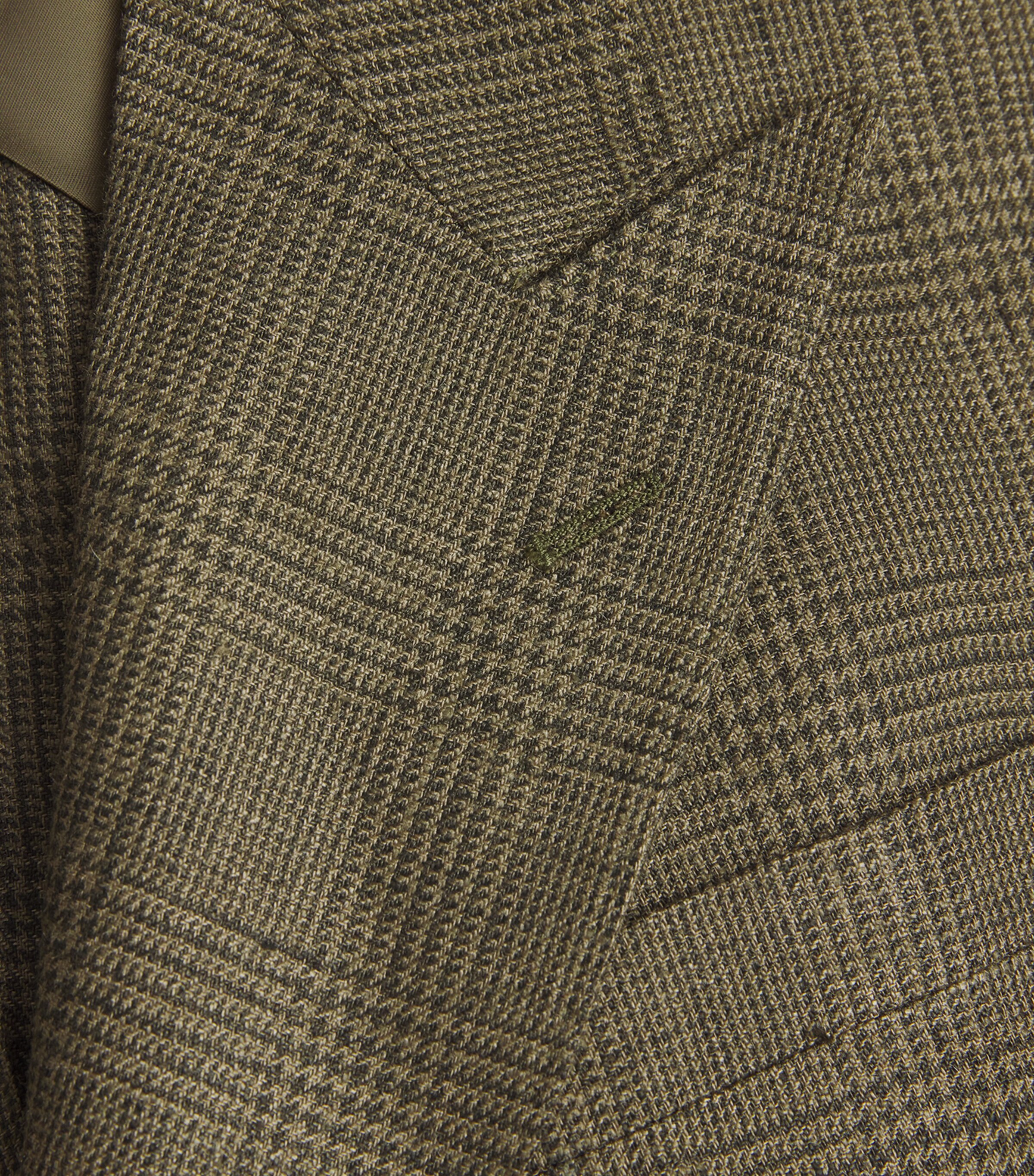 Polo Ralph Lauren Mens Silk-Linen Glen 2-Piece Suit Green Mult Image 5