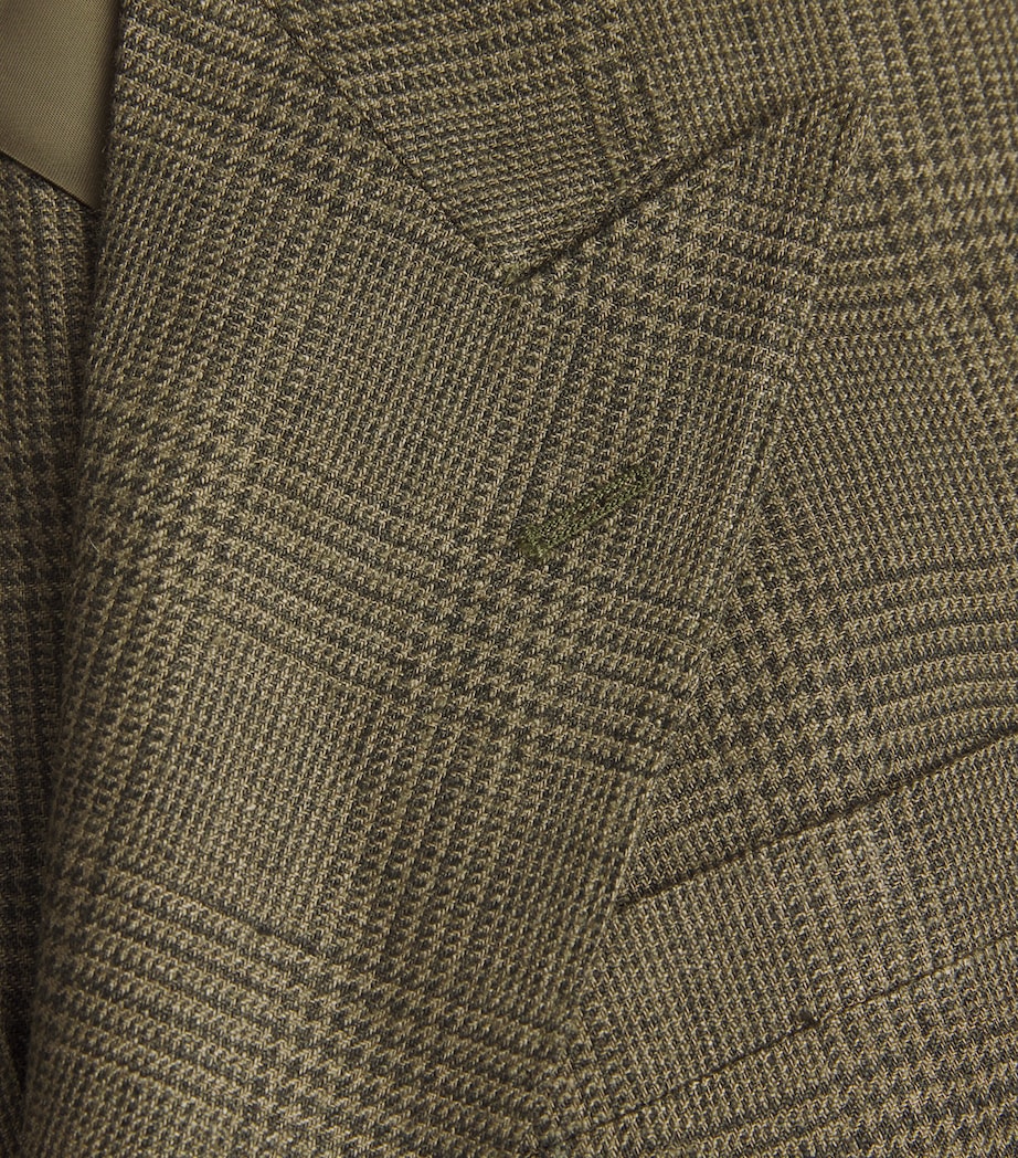 Polo Ralph Lauren Mens Silk-Linen Glen 2-Piece Suit Green Mult Image 5