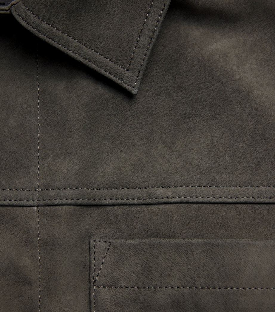 Nubuck Leather Trucker Jacket 966SYC SYCAMORE Image 5