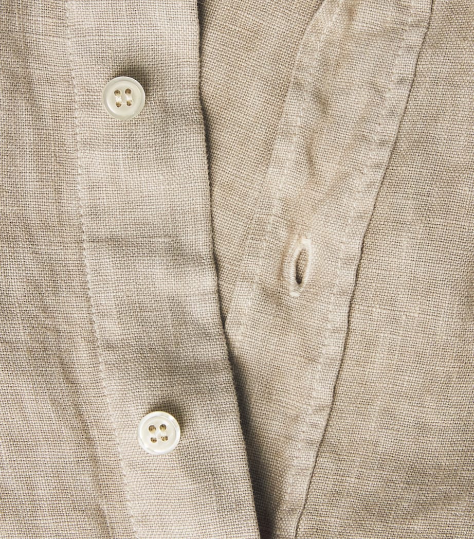Citizens of Humanity Mens Linen Short-Sleeve Cairo Shirt Wheat Image 6