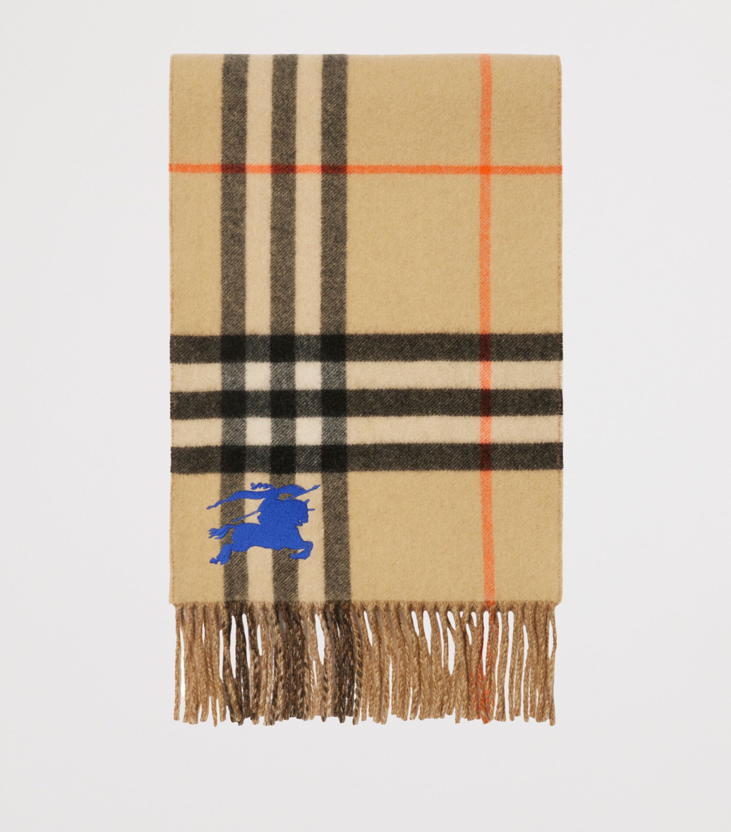 Cashmere Reversible Check EKD Scarf SAND Image 2